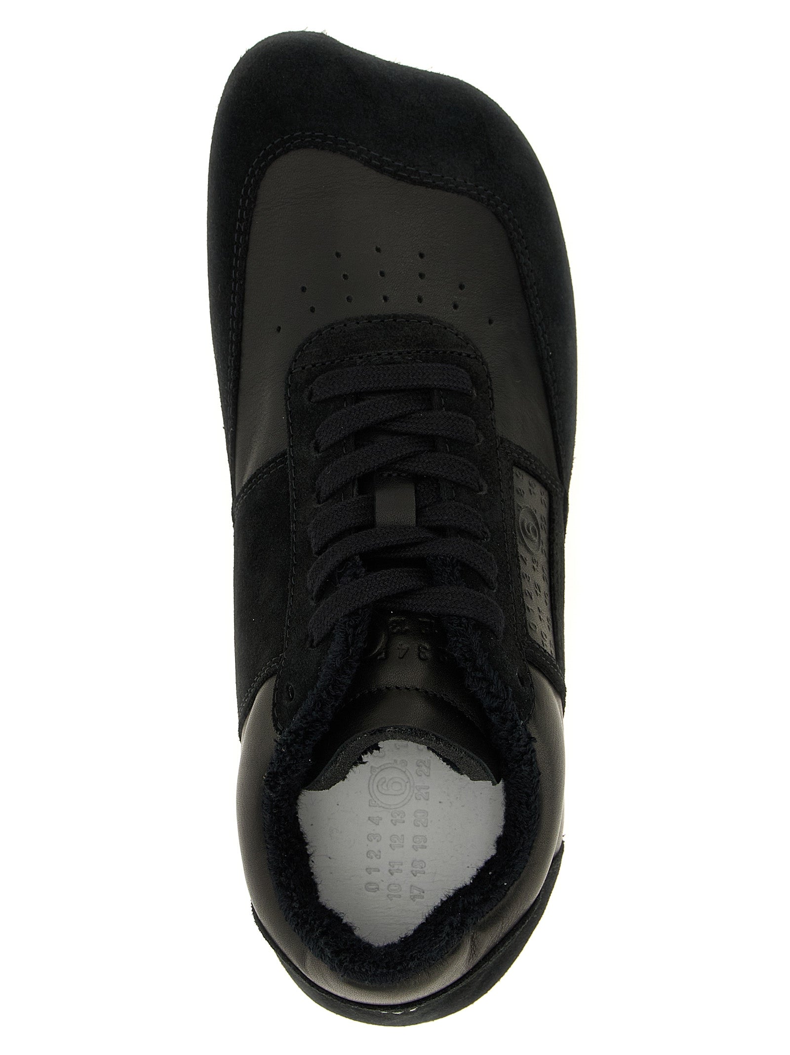 MM6 Maison Margiela Black Calfskin Athletic Sneakers