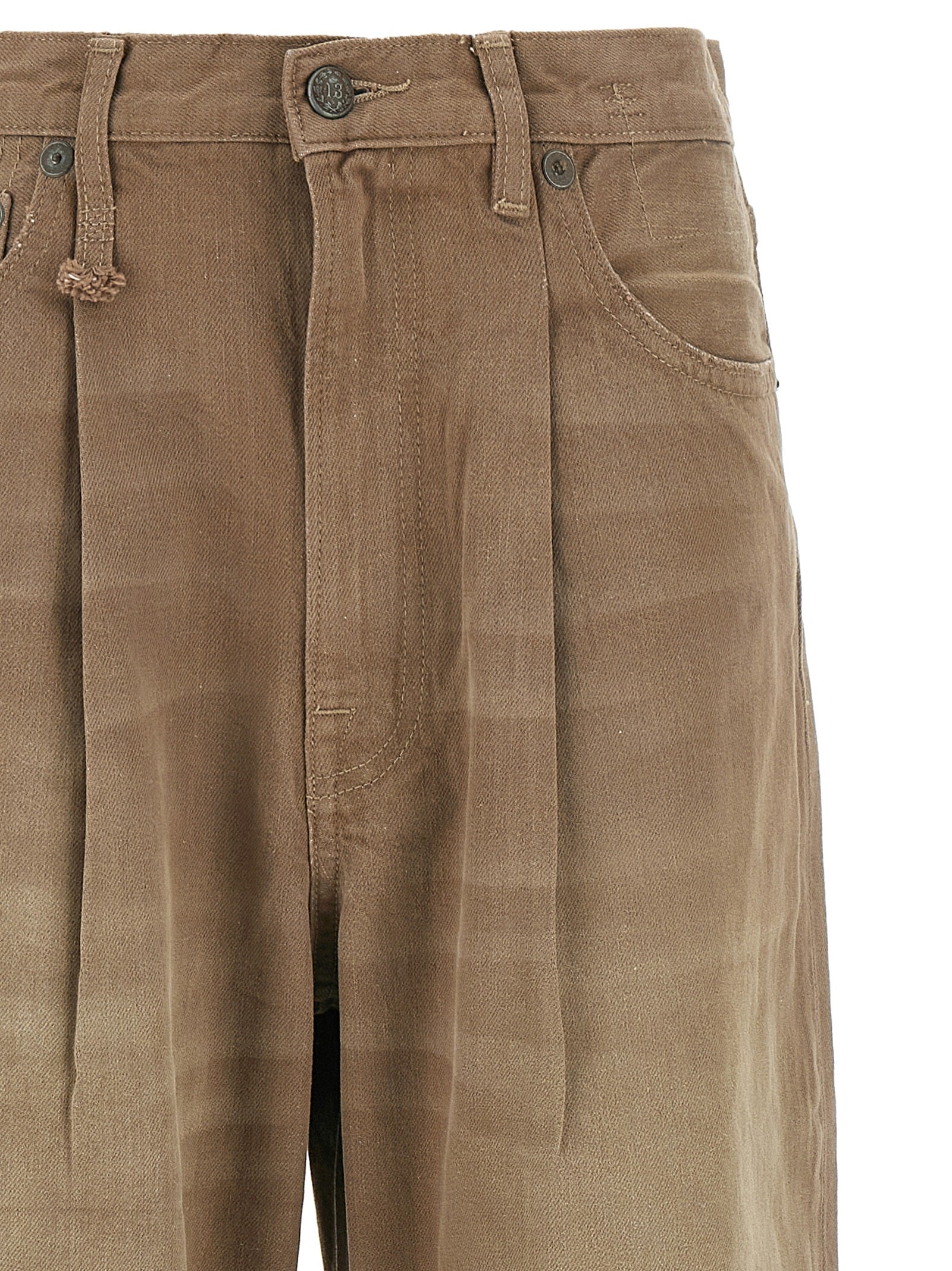 R13 Brown Cotton High-Waisted Jean