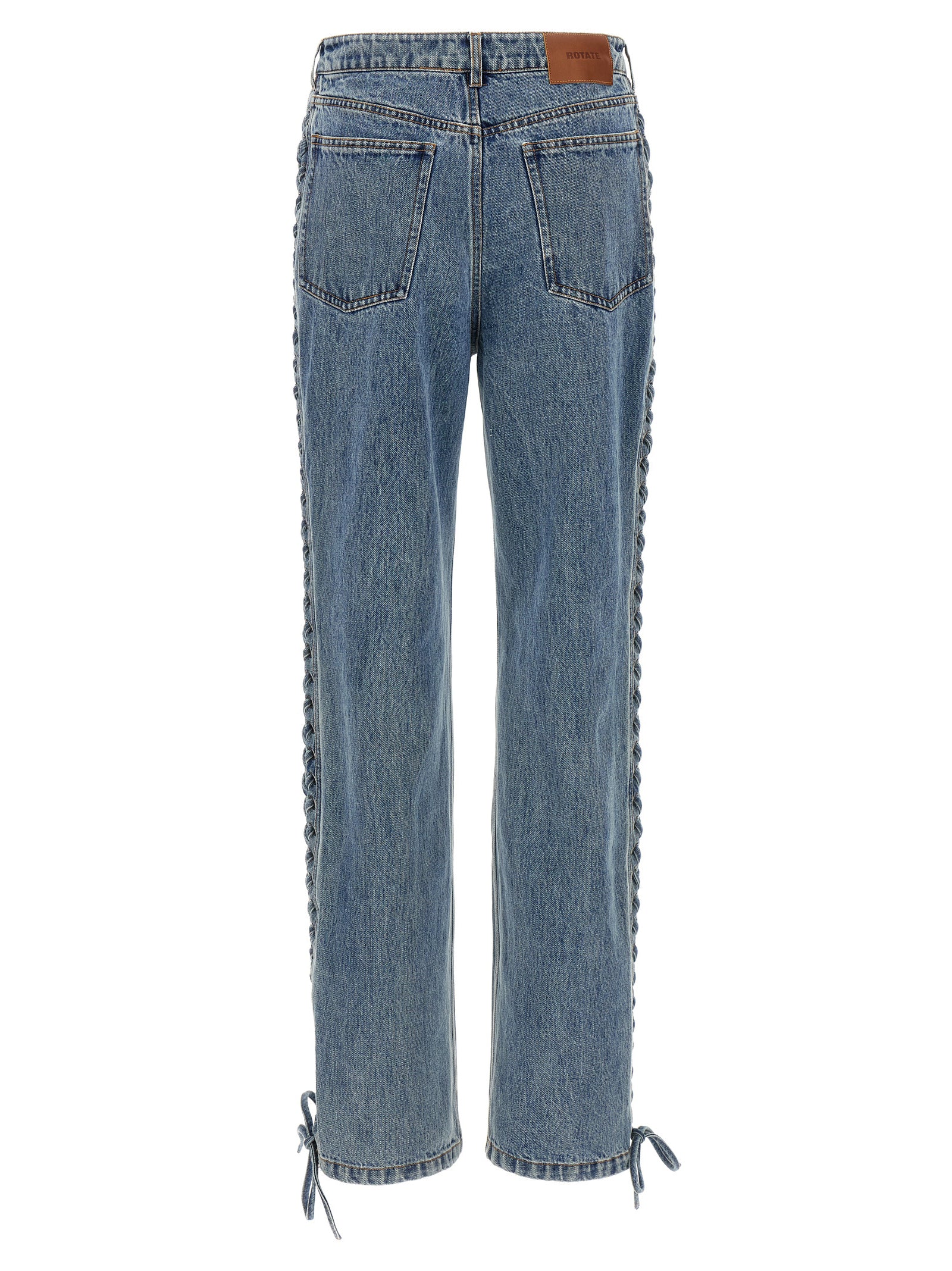 ROTATE BIRGER CHRISTENSEN Blue Cotton Straight-Leg Jeans