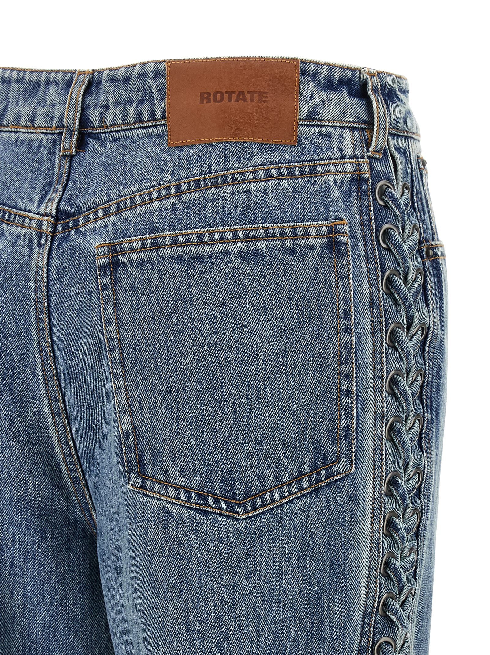 ROTATE BIRGER CHRISTENSEN Blue Cotton Straight-Leg Jeans