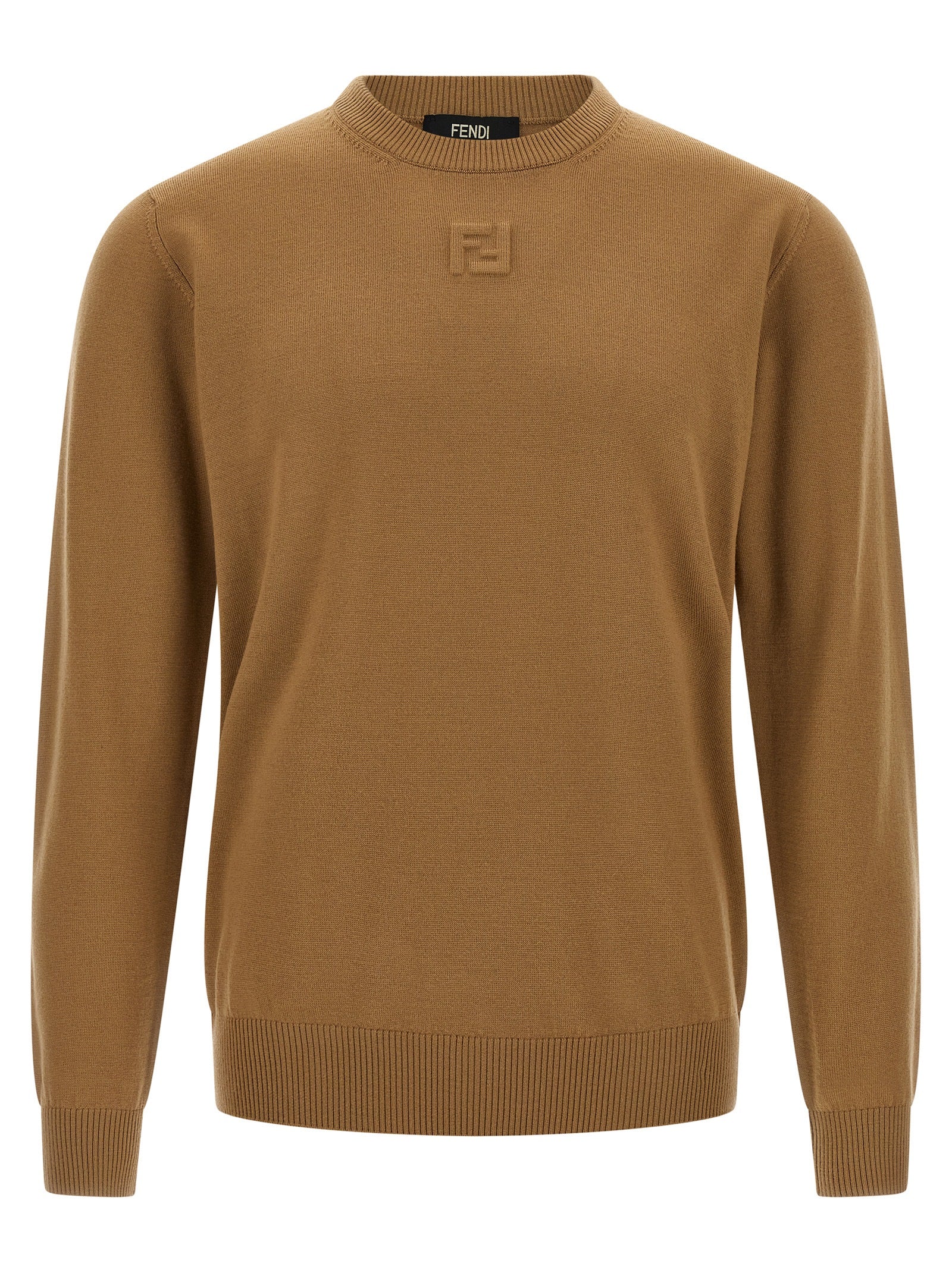 Fendi Beige Virgin Wool Cardigan