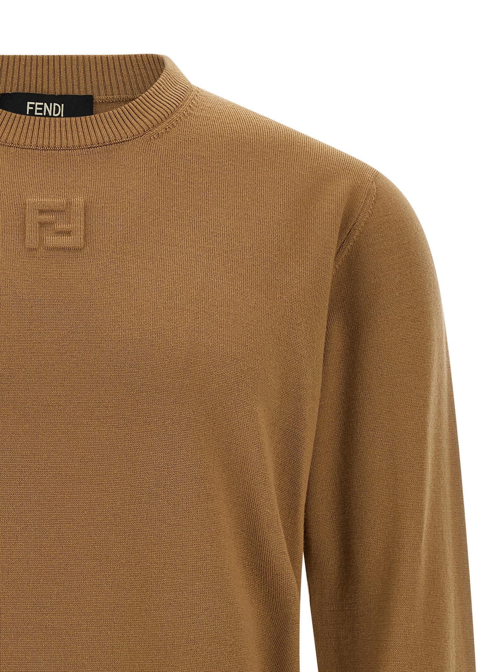 Fendi Beige Virgin Wool Cardigan