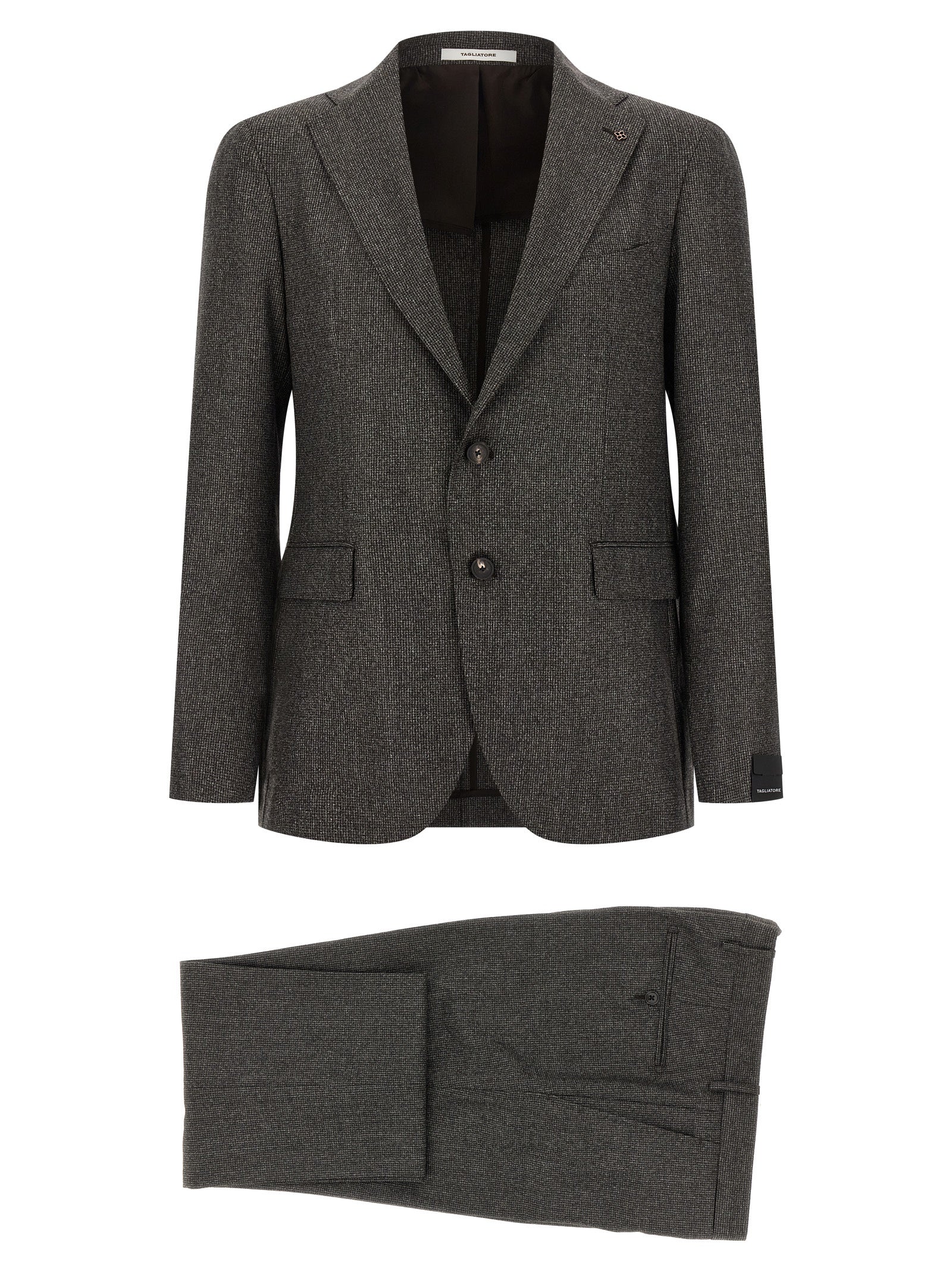 Tagliatore Brown Virgin Wool Two-Piece Suit