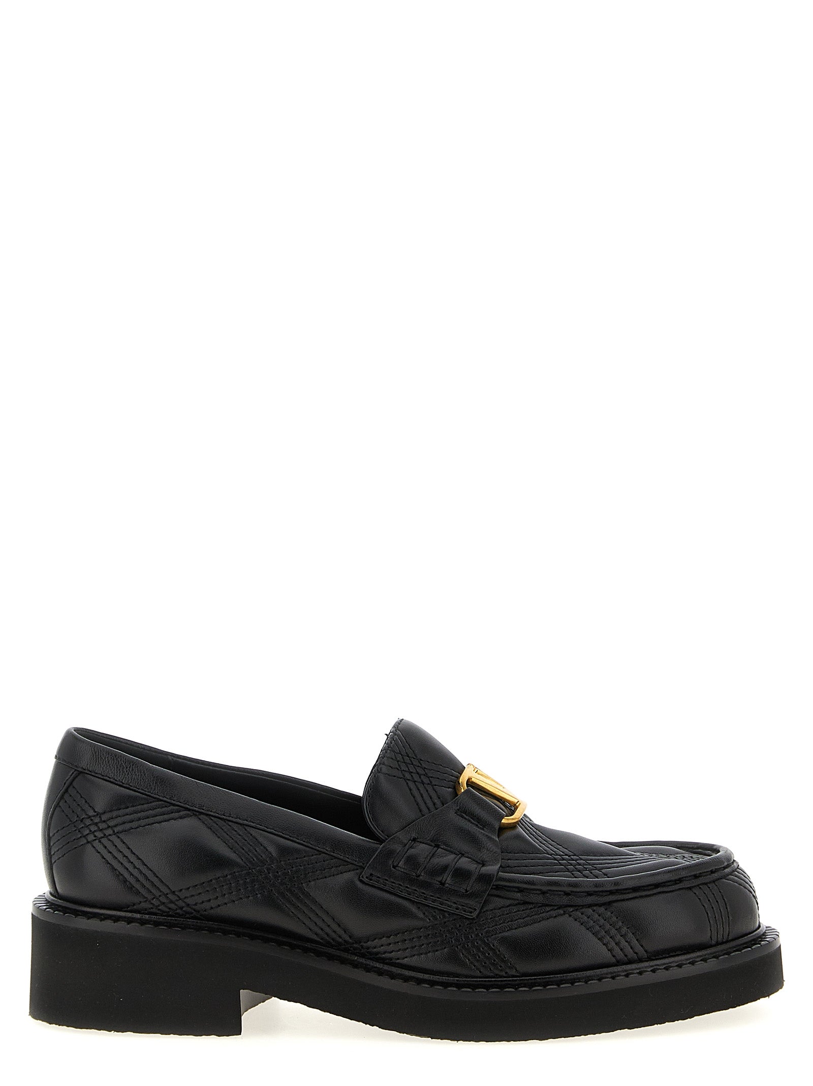 Valentino Garavani Black Lamb Leather Slip-On Loafers