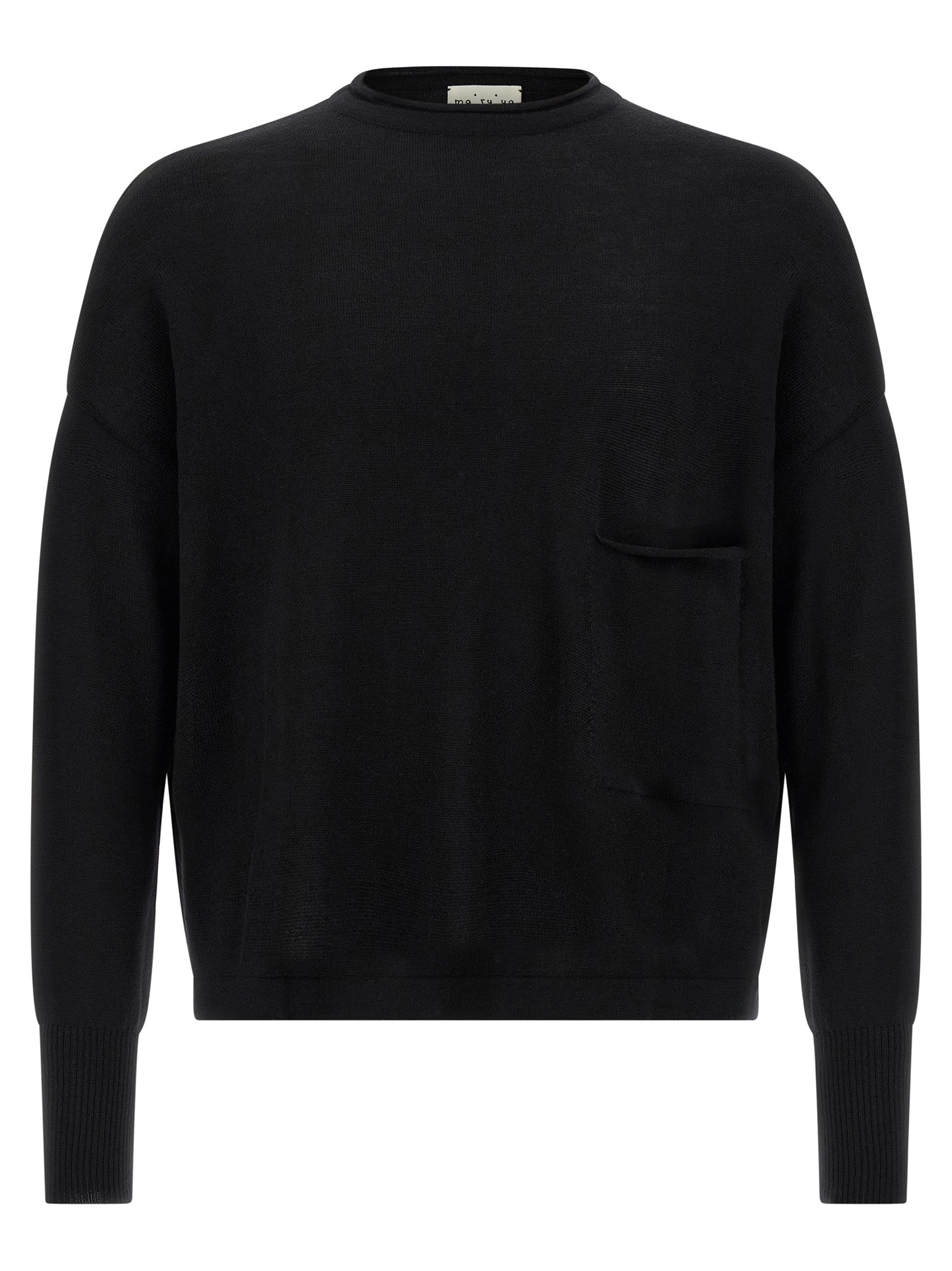 MA'RY'YA Black Virgin Wool Cardigan