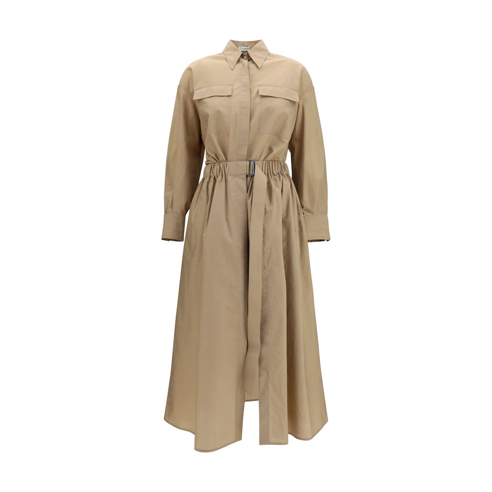 Brunello Cucinelli Beige Cotton Casual Dress