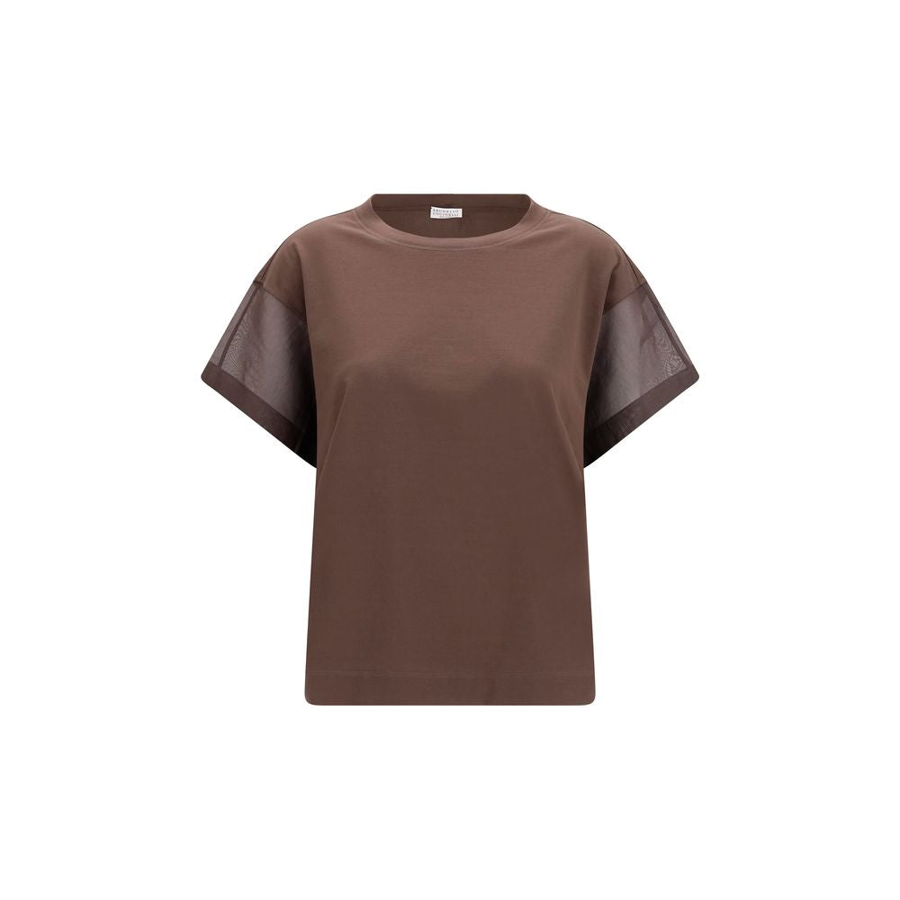 Brunello Cucinelli Brown Cotton T-Shirt