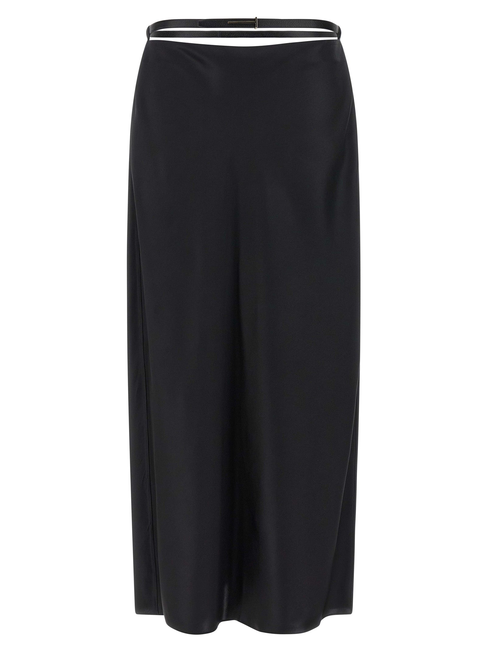 Tom Ford Black Silk Midi Skirt