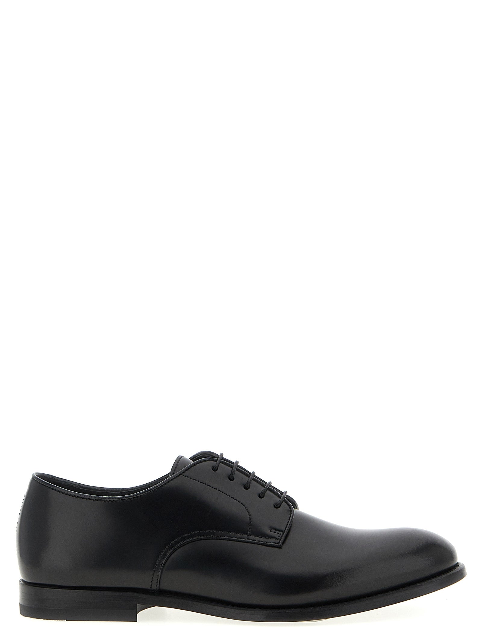 Doucal's Black Calfskin Oxfords And Derbies
