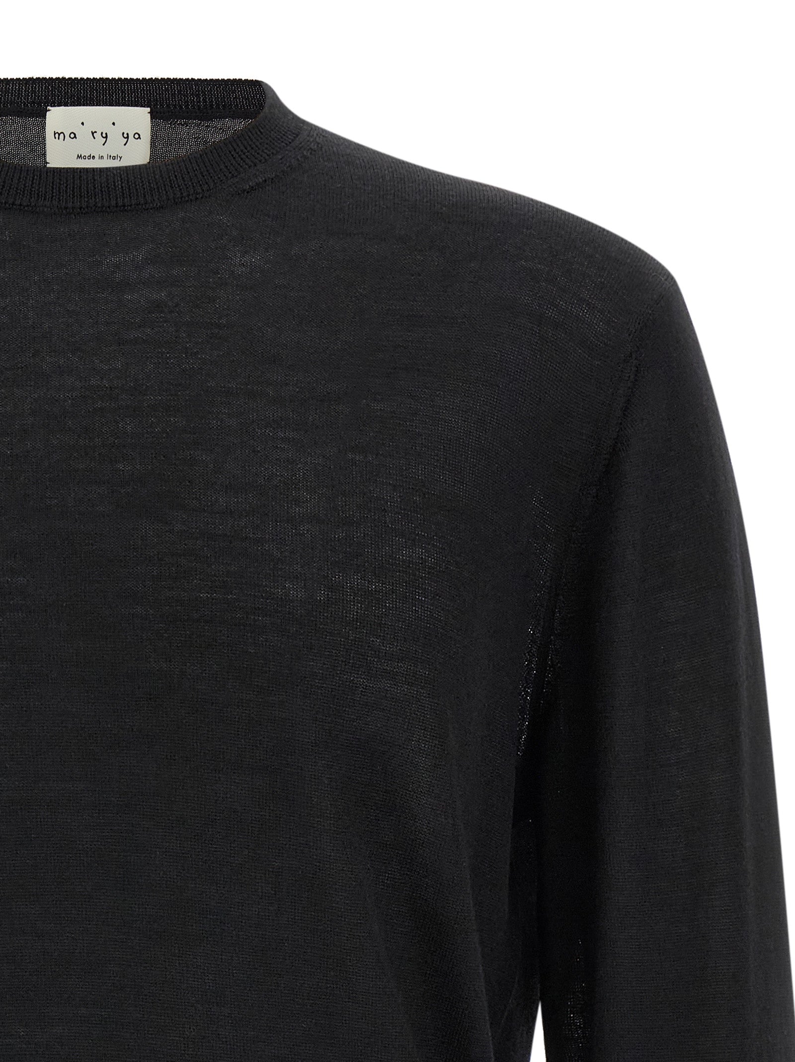 MA'RY'YA Black Virgin Wool Cardigan