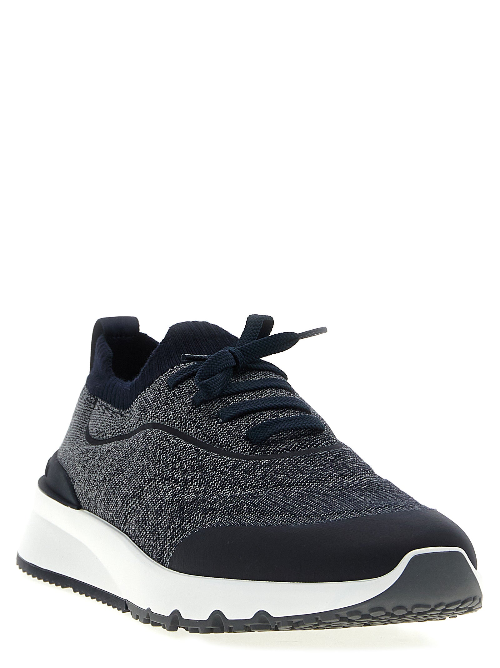 Brunello Cucinelli Blue Cotton Athletic Sneakers