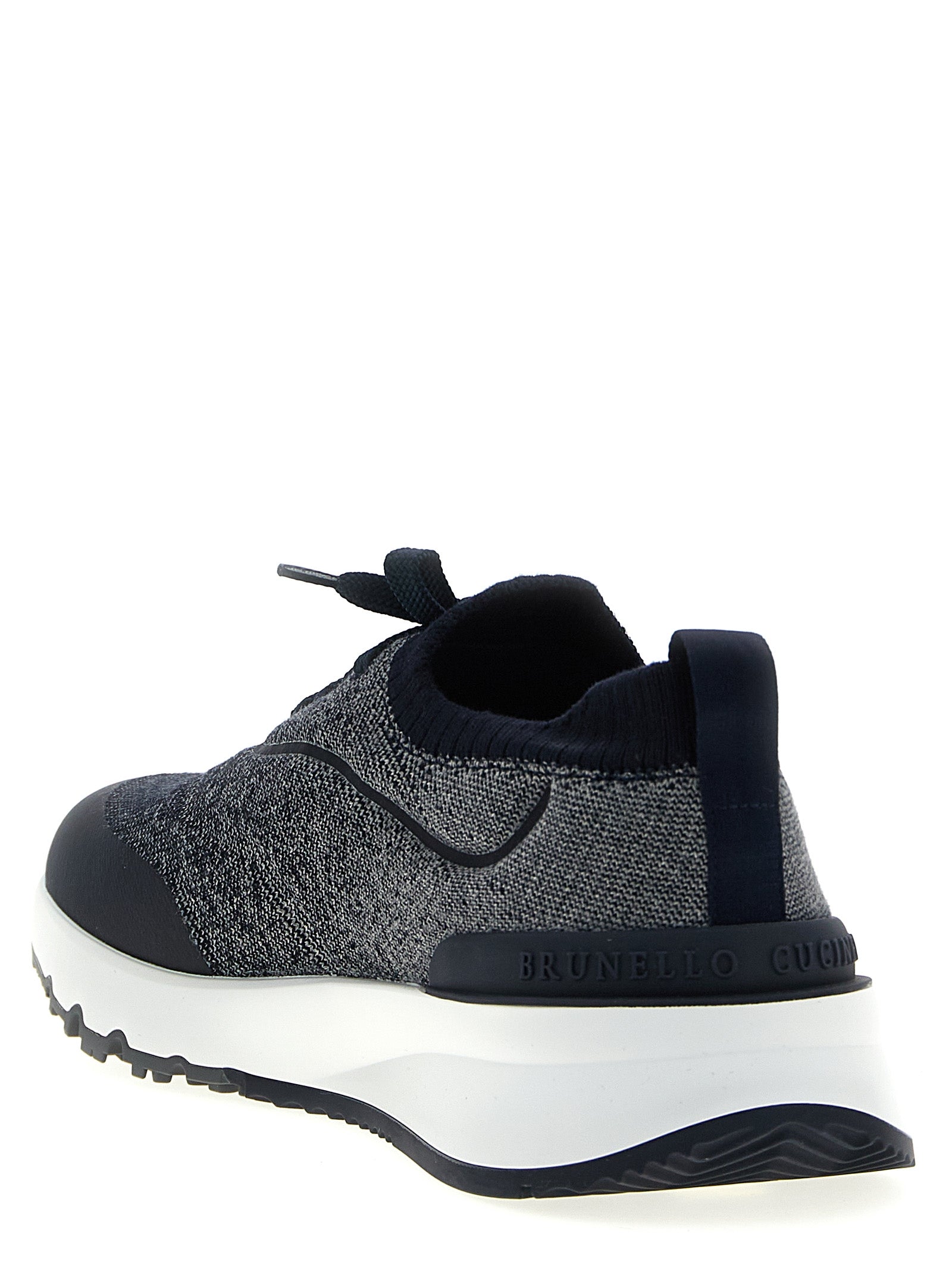 Brunello Cucinelli Blue Cotton Athletic Sneakers