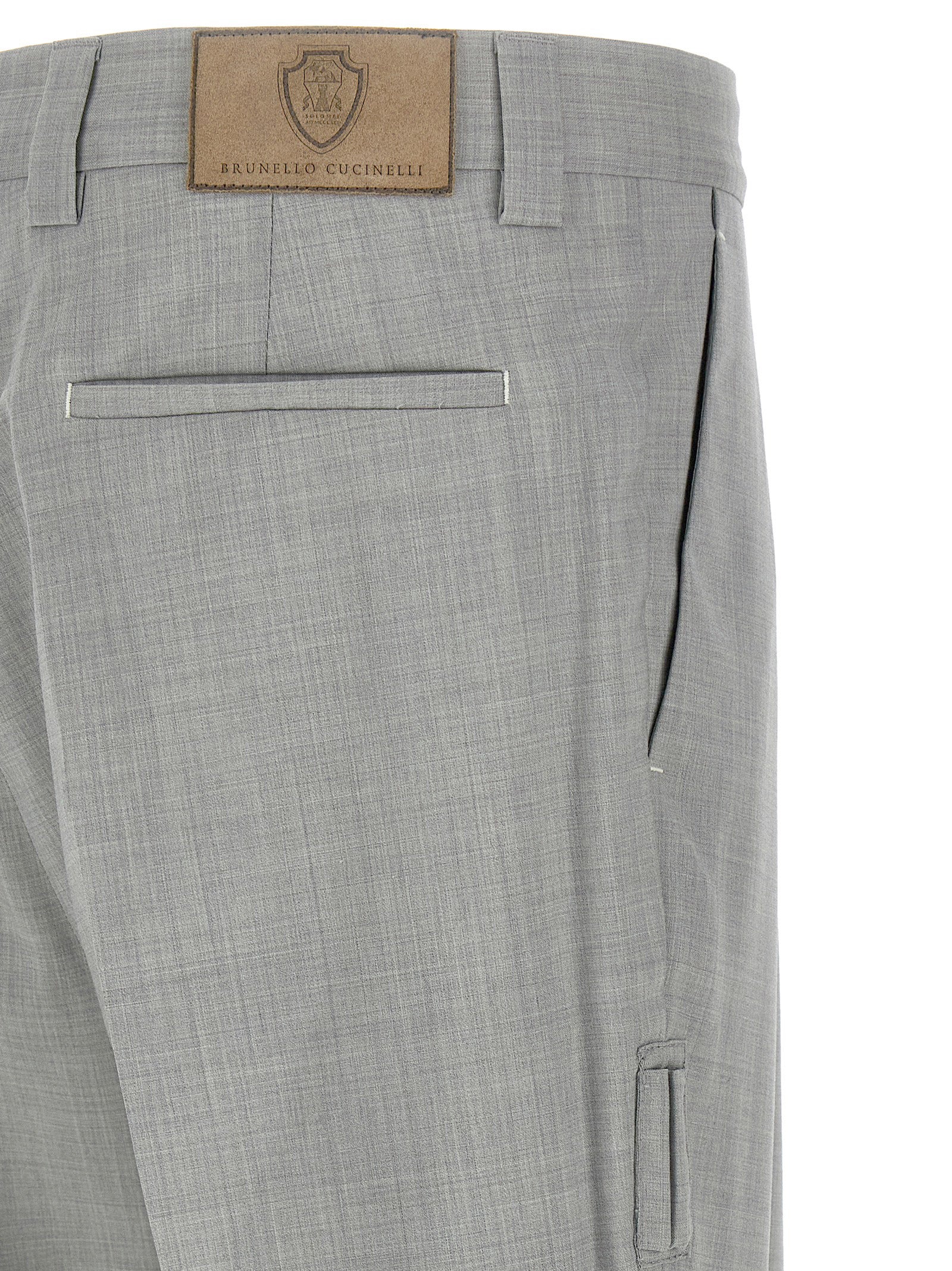 Brunello Cucinelli Gray Virgin Wool Dress Pants