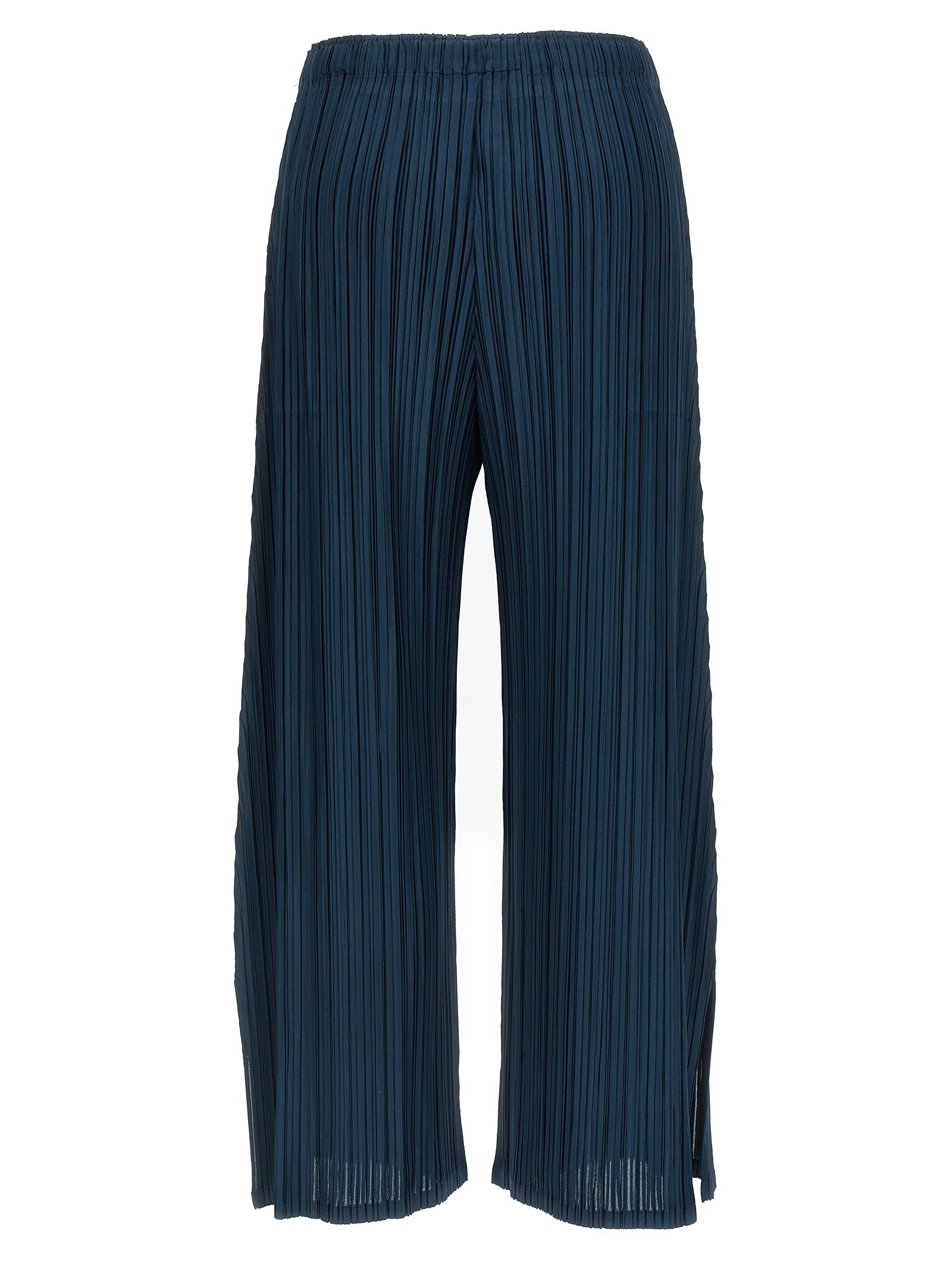 PLEATS PLEASE ISSEY MIYAKE Blue Polyester Casual Pants