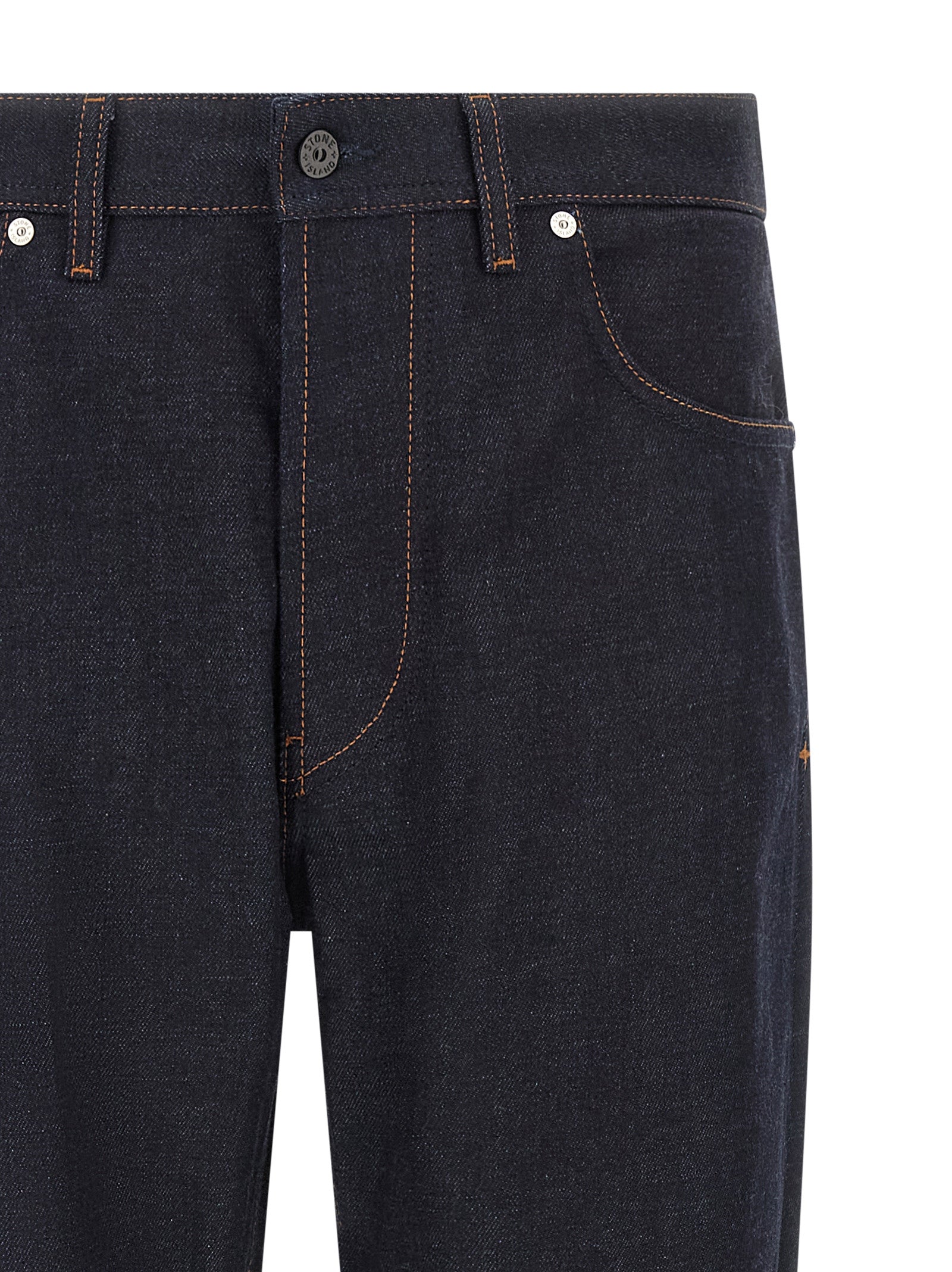 Stone Island Blue Cotton Straight-Leg Jeans