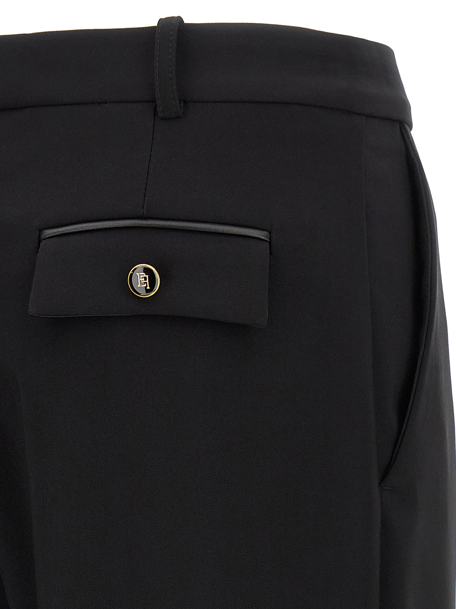 Elisabetta Franchi Black Polyester Casual Pants