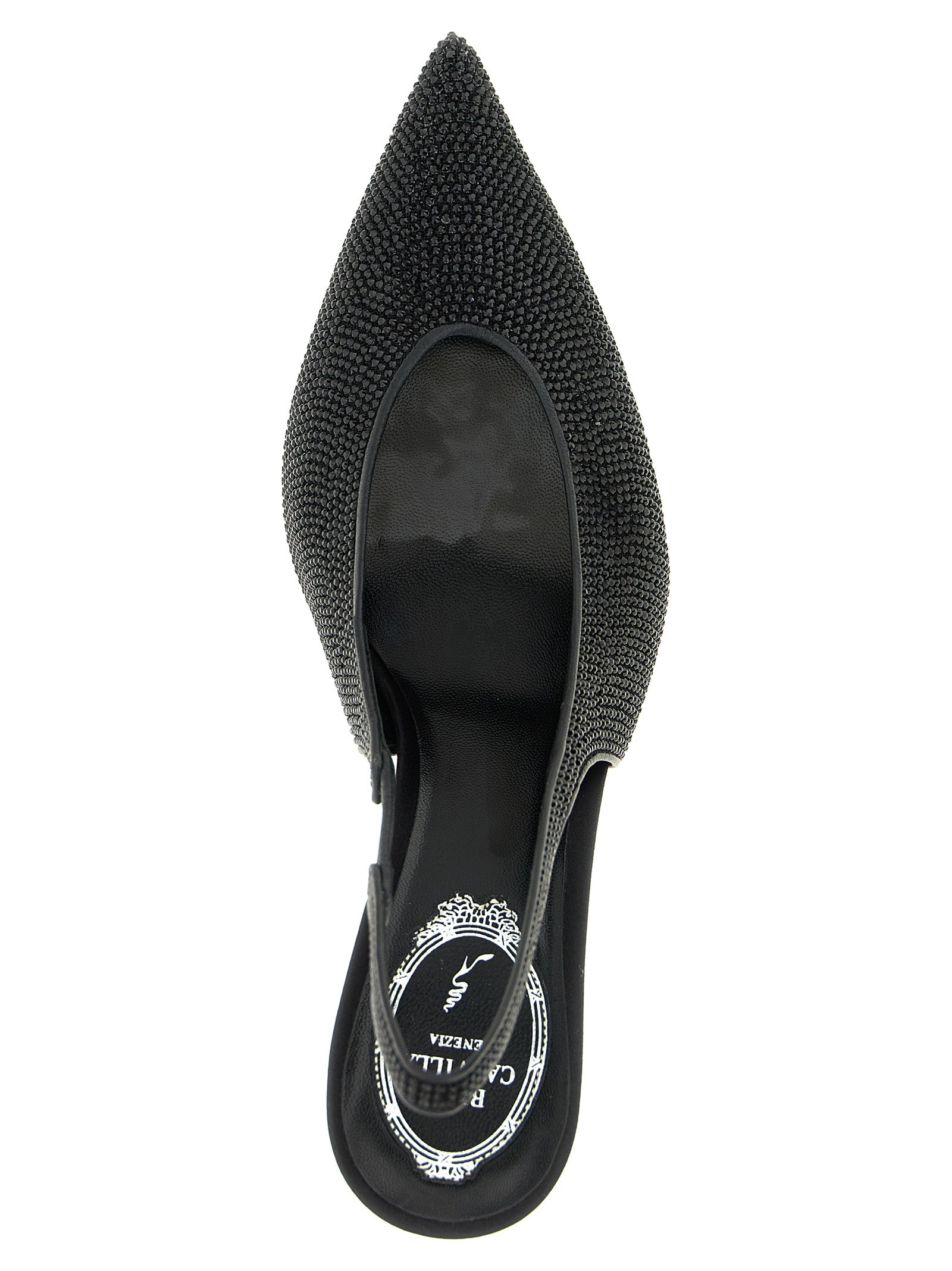 RENE CAOVILLA Black Glass High Heel Pumps