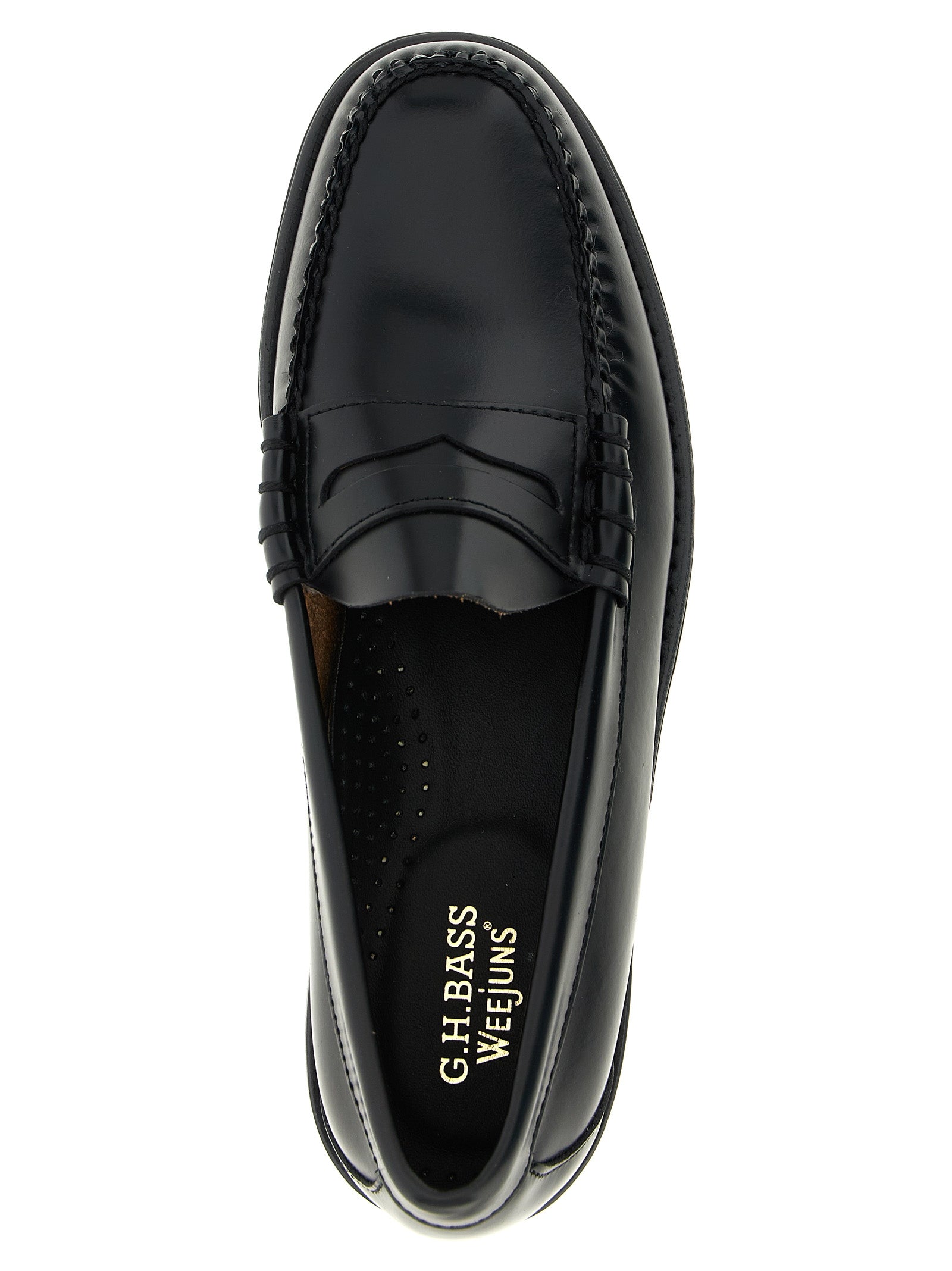 G.H. BASS Black Cowhide Slip-On Loafers