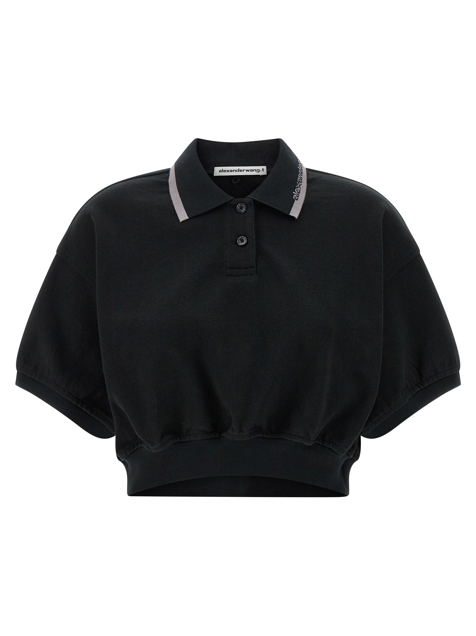 T BY ALEXANDER WANG Black Cotton Polo Shirt
