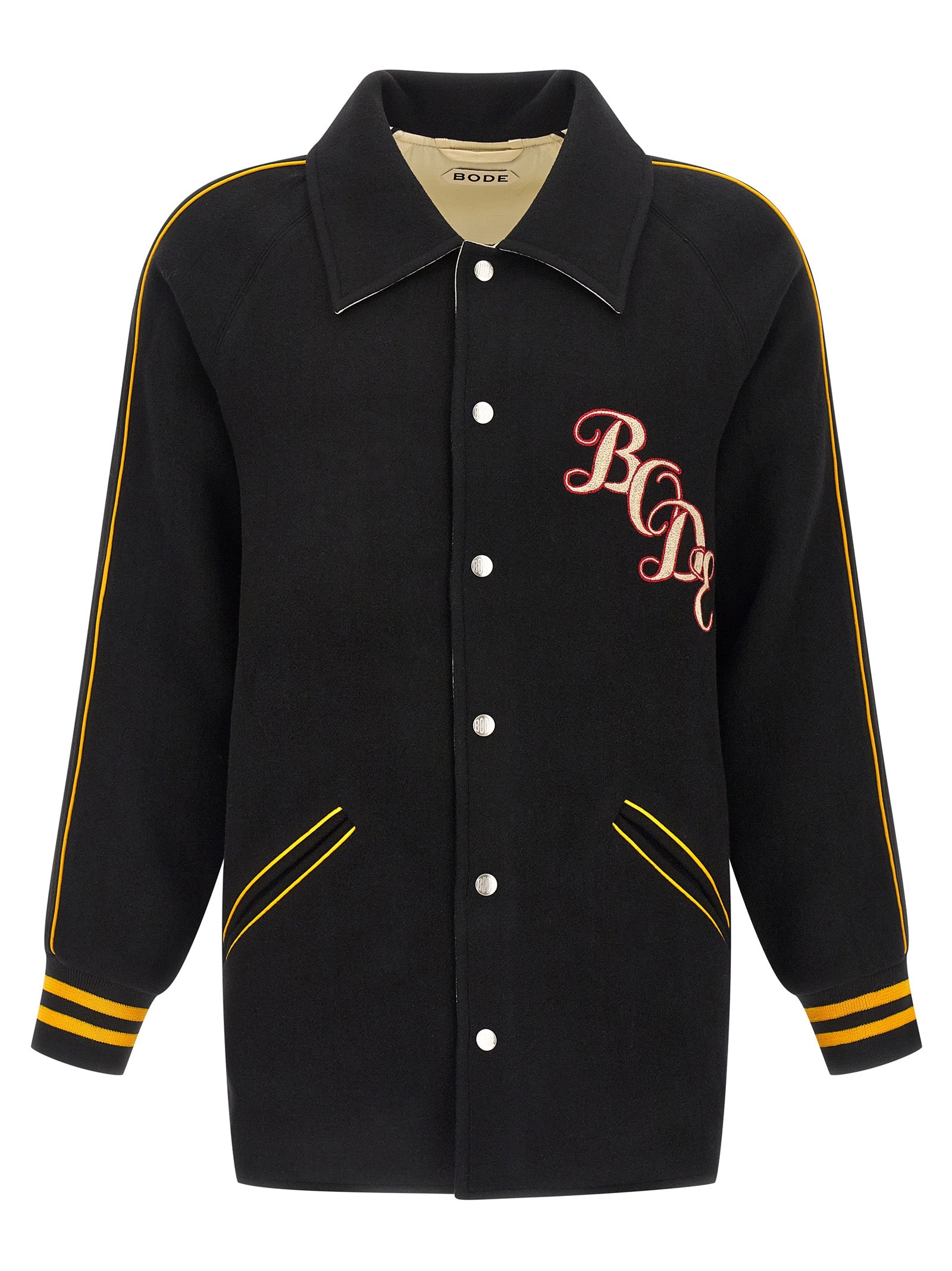 BODE Black Wool Varsity Jacket
