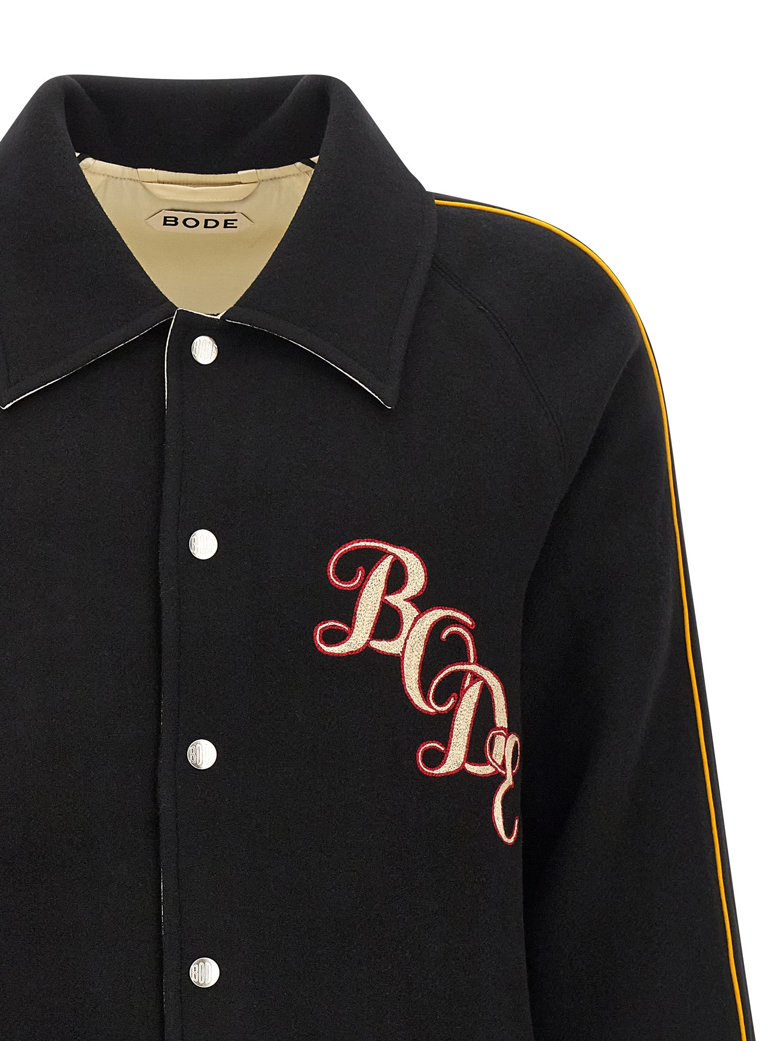 BODE Black Wool Varsity Jacket