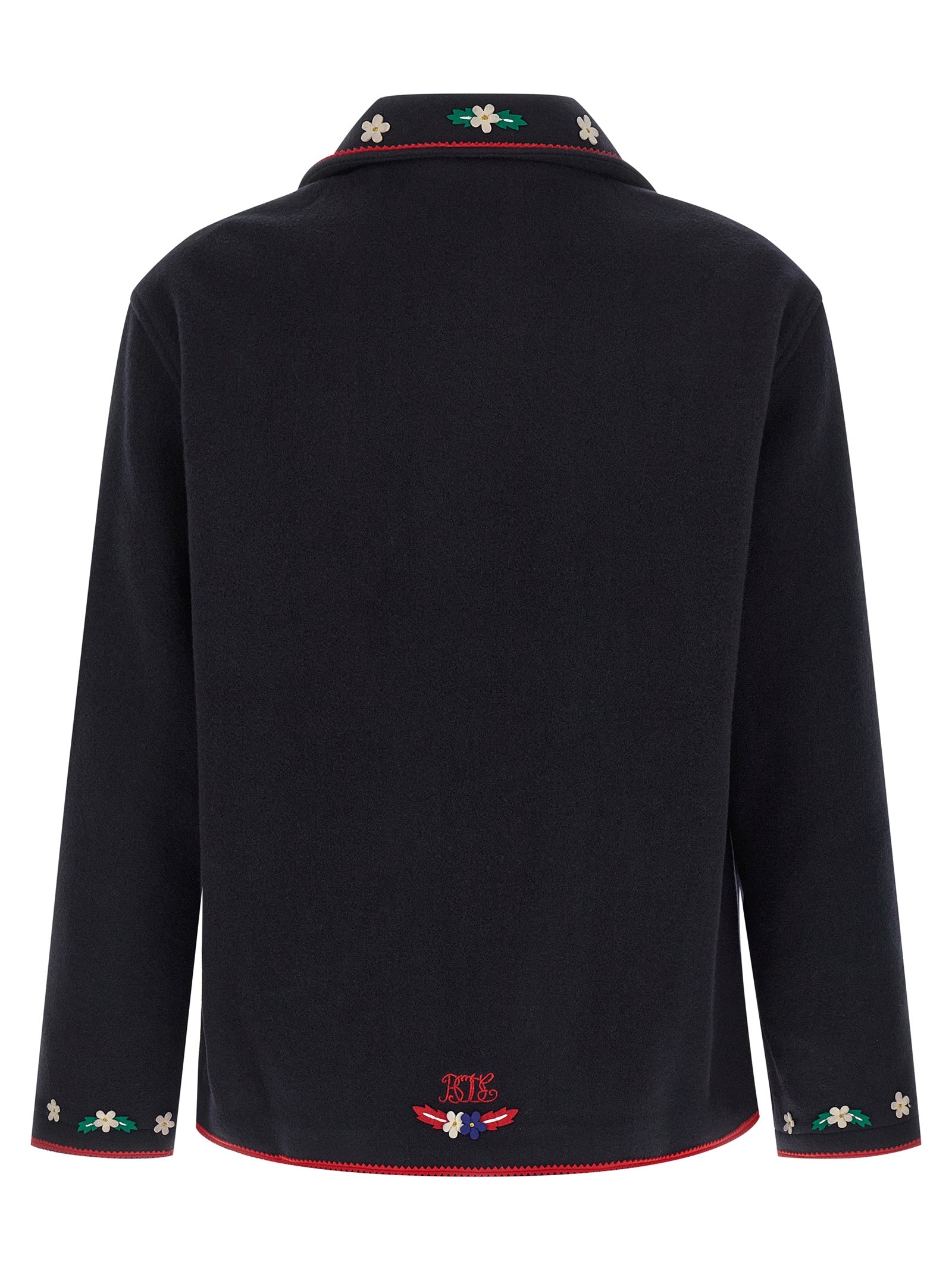 BODE Blue Carroll Wool Patchwork Jacket