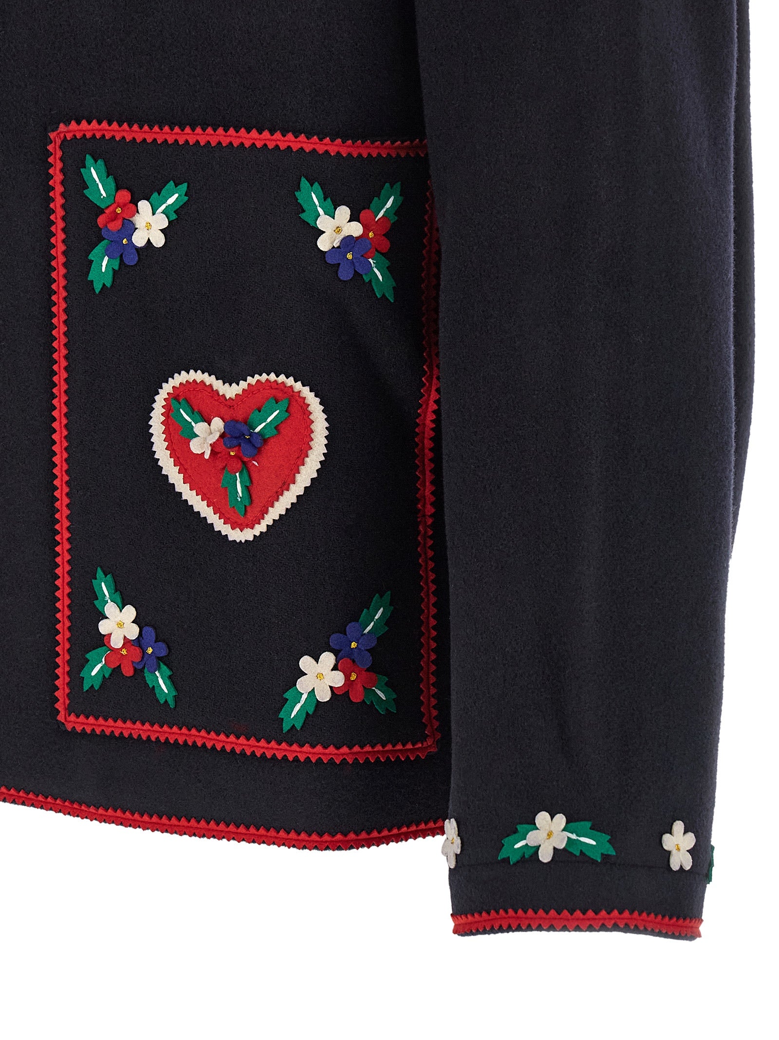 BODE Blue Carroll Wool Patchwork Jacket