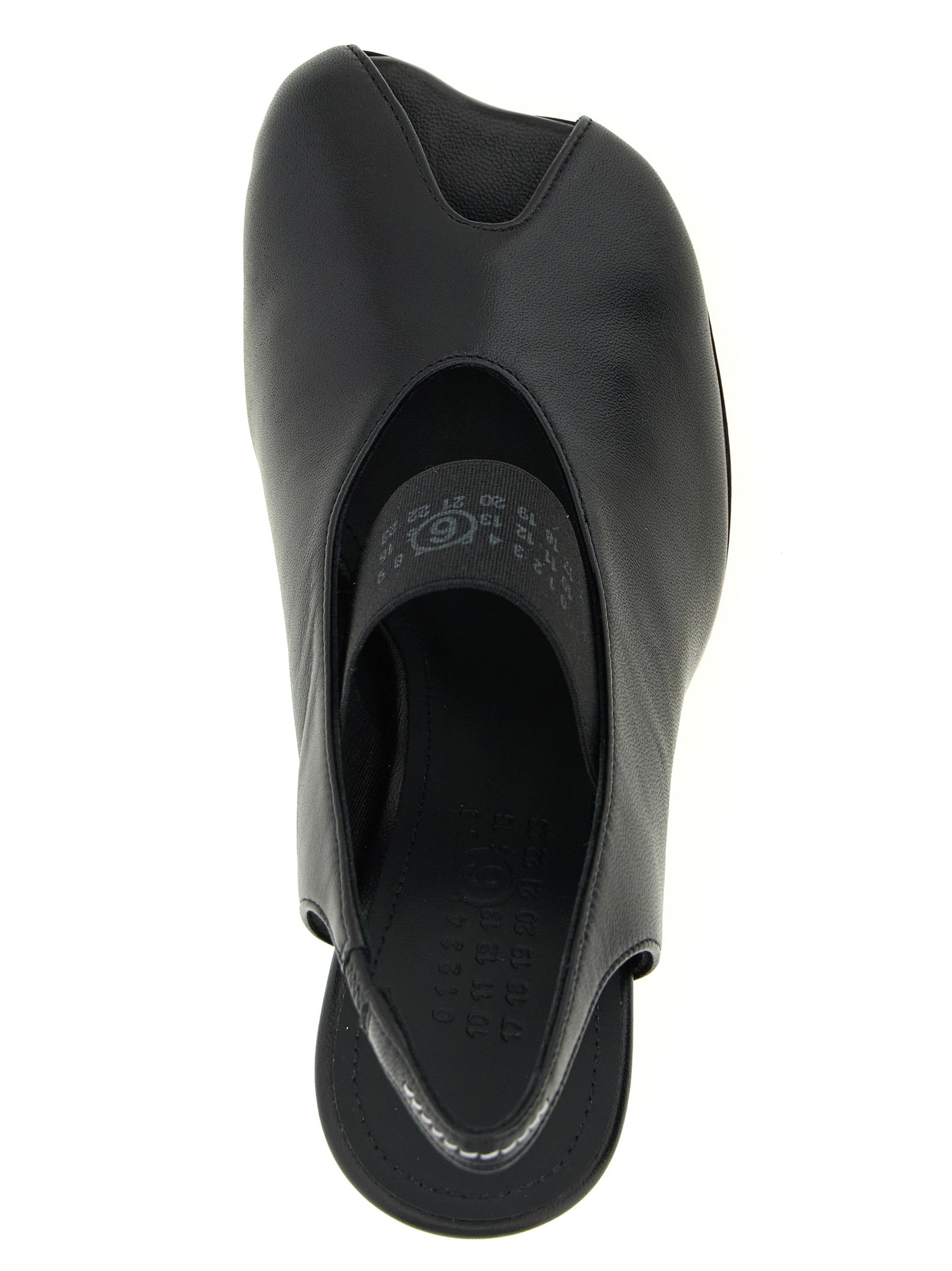 MM6 Maison Margiela Black Lamb Leather Mid Heel Pumps