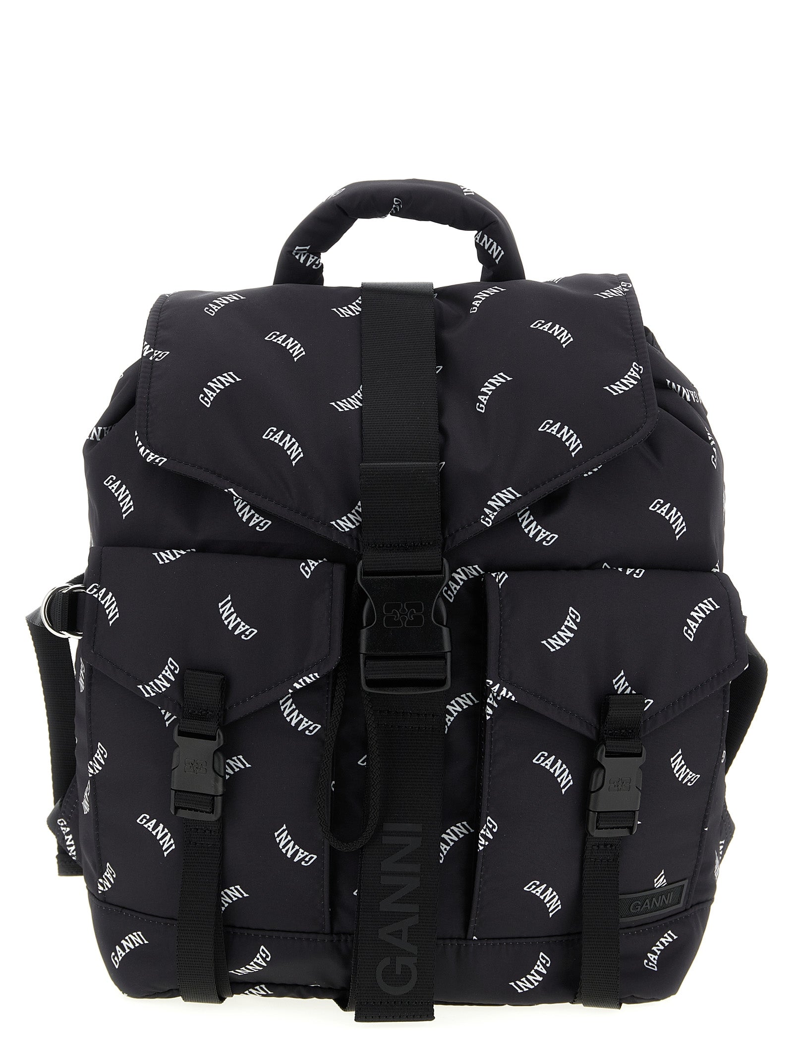 Ganni Black Polyester Backpack