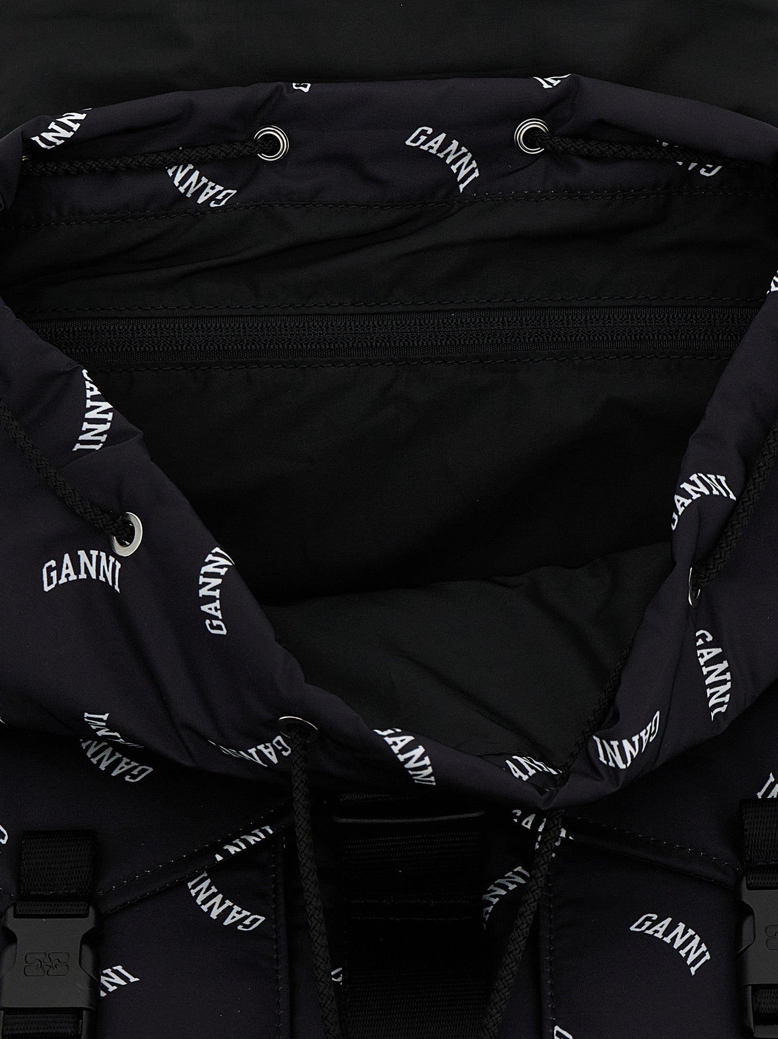 Ganni Black Polyester Backpack