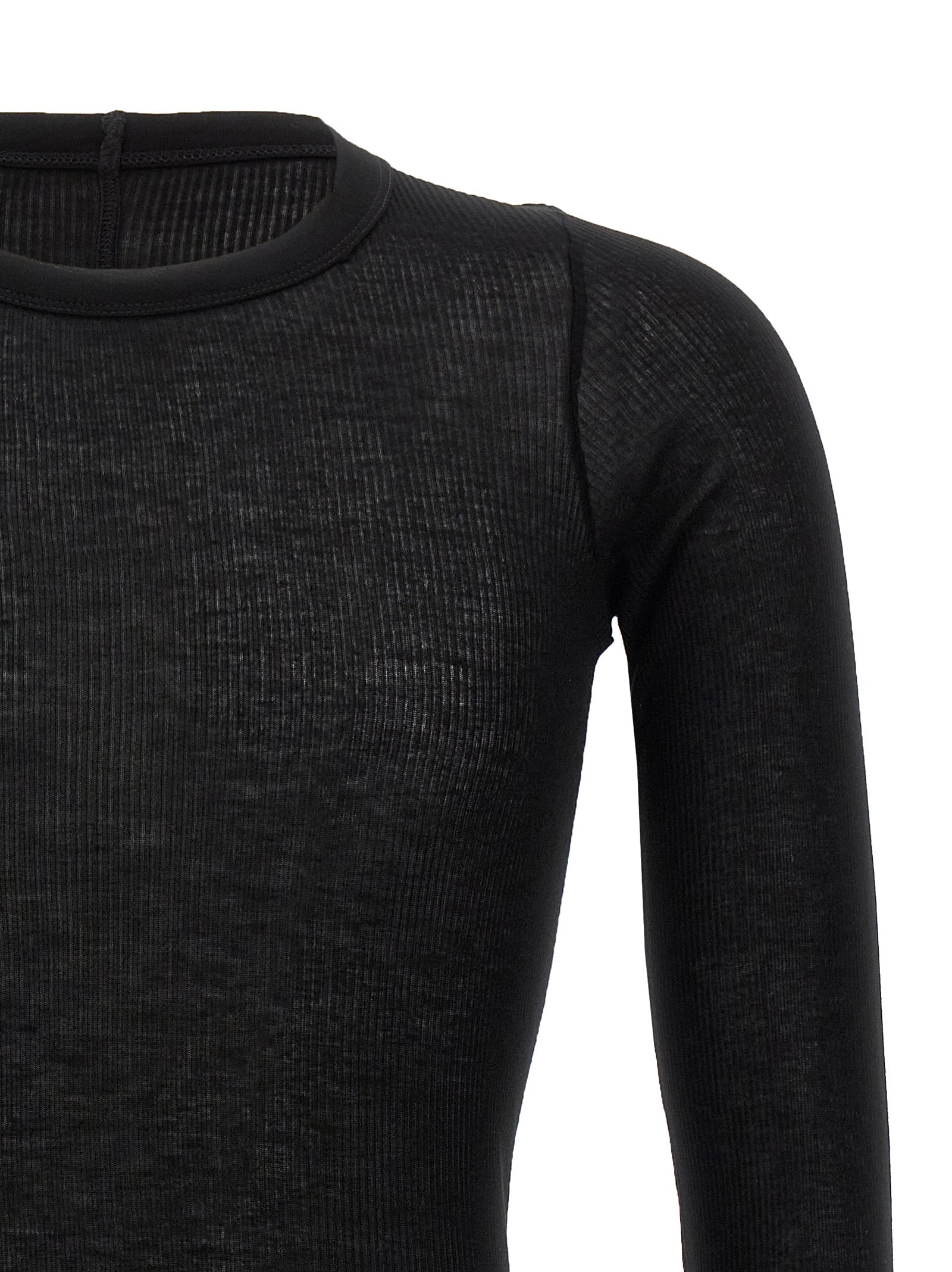 Rick Owens Black Viscose T-Shirt