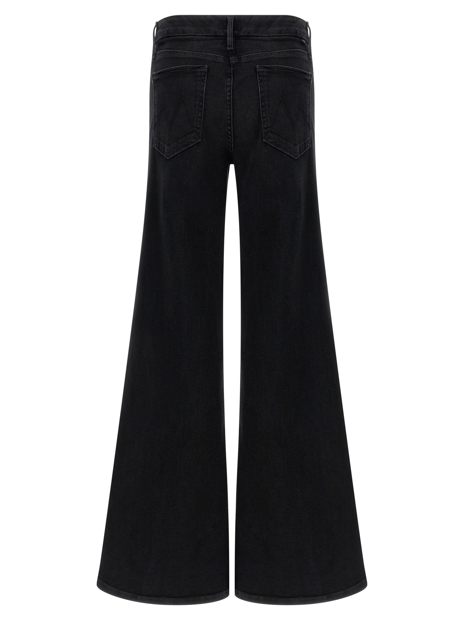 Mother Denim Black Cotton Flared Jeans