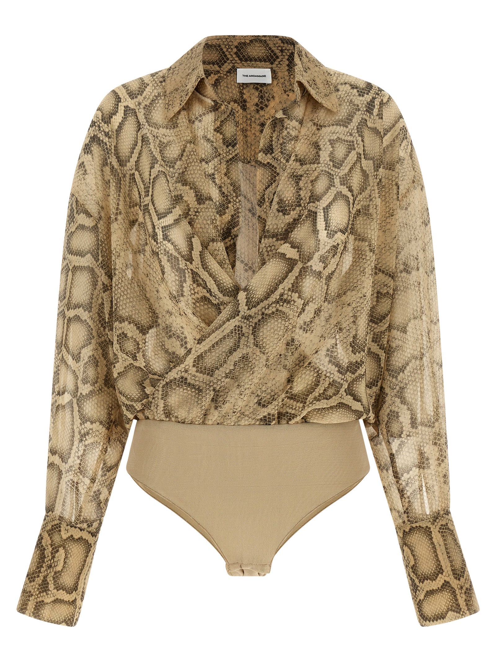The Andamane Beige Polyester Bodysuit