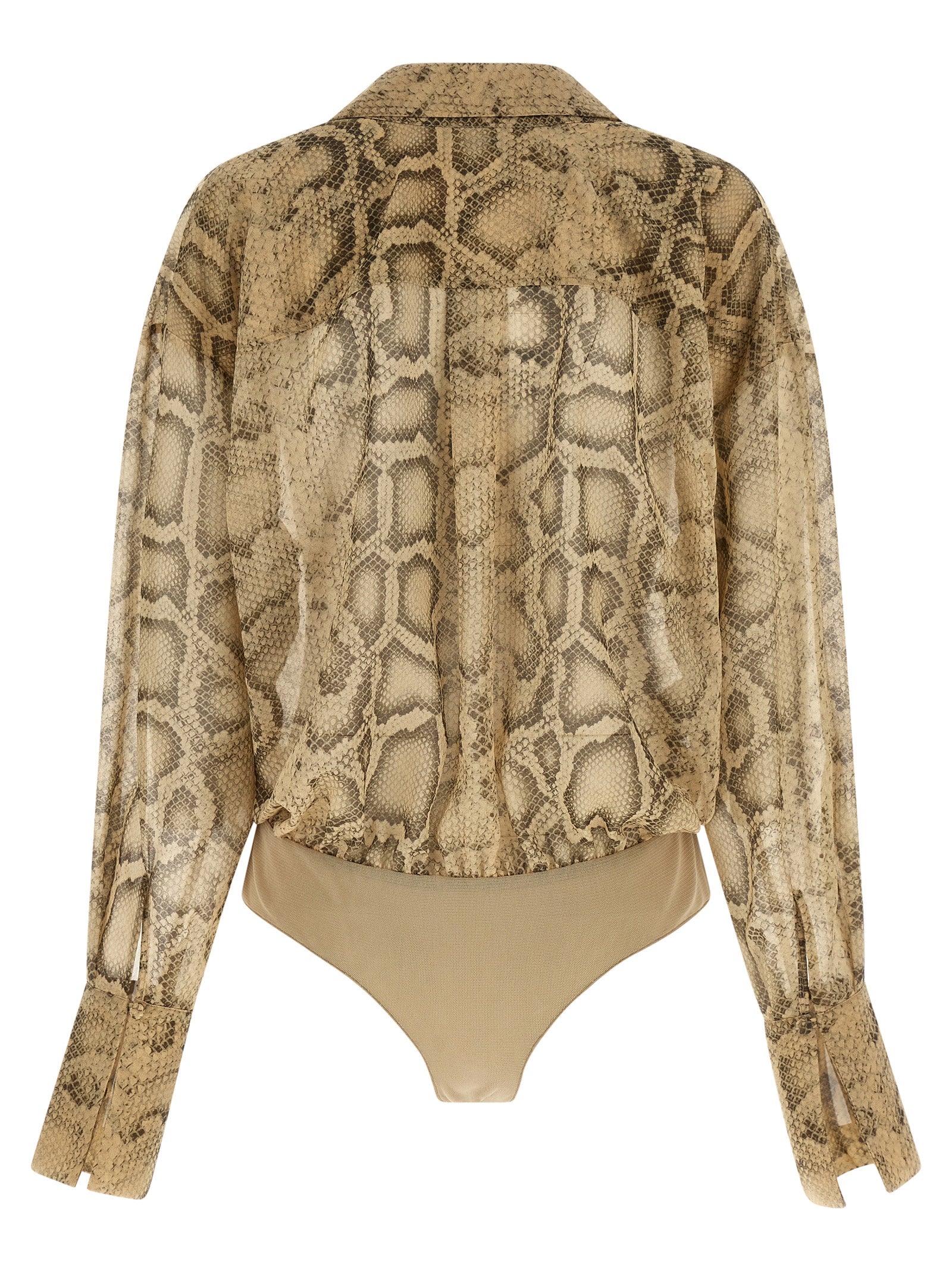 The Andamane Beige Polyester Bodysuit