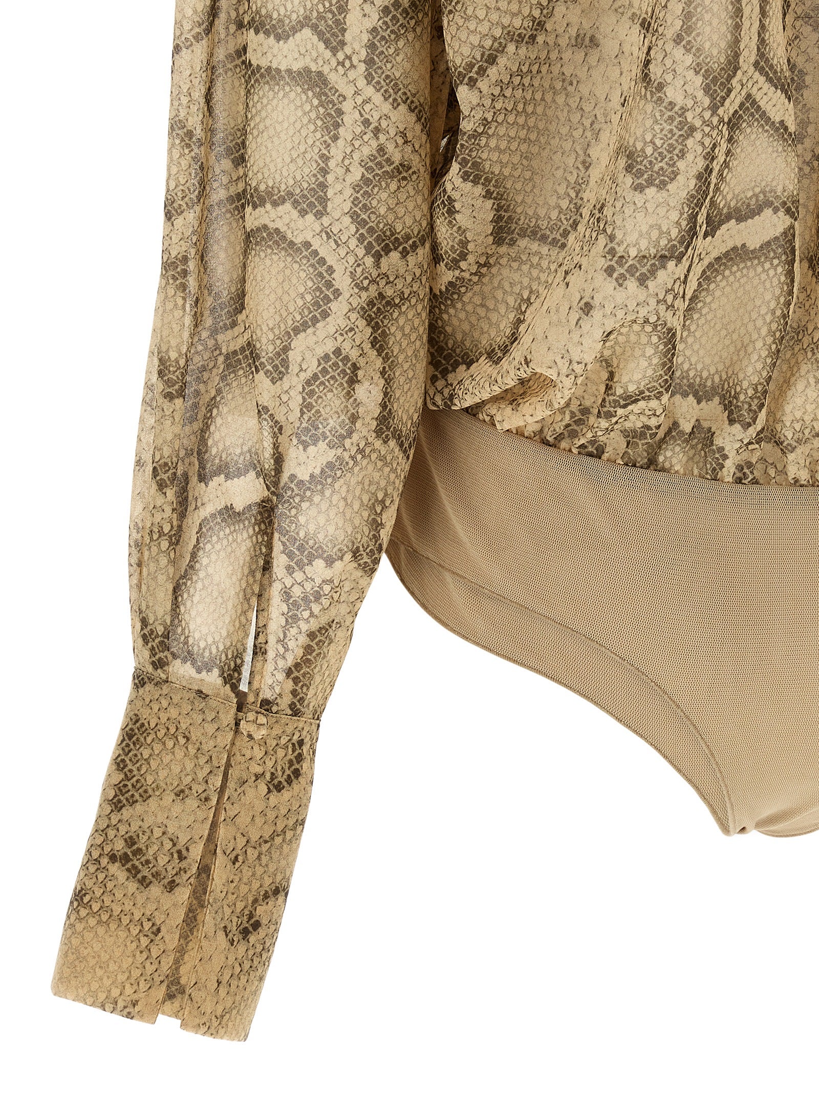 The Andamane Beige Polyester Bodysuit