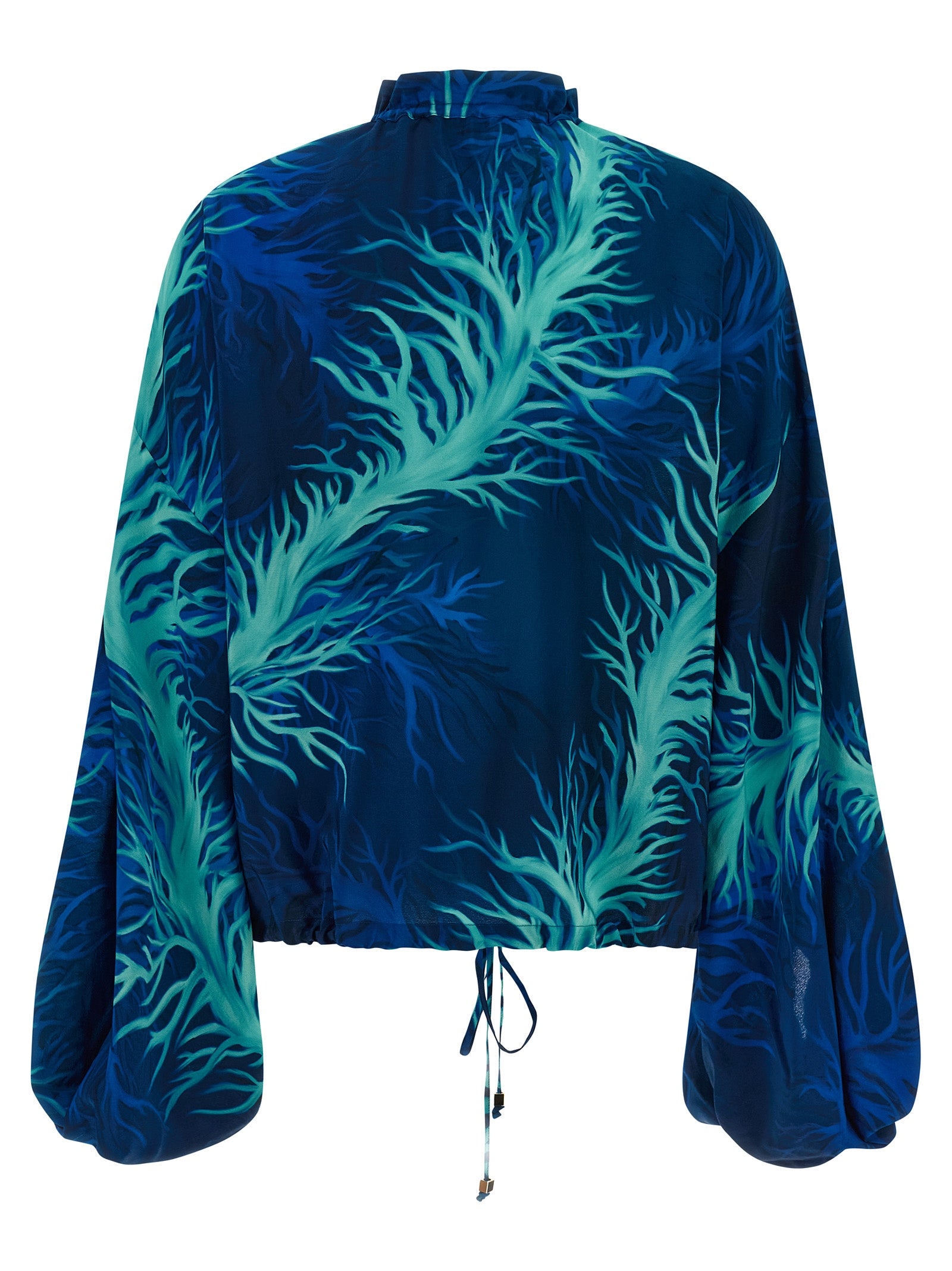 F.R.S. - FOR RESTLESS SLEEPERS Blue Silk Blouse