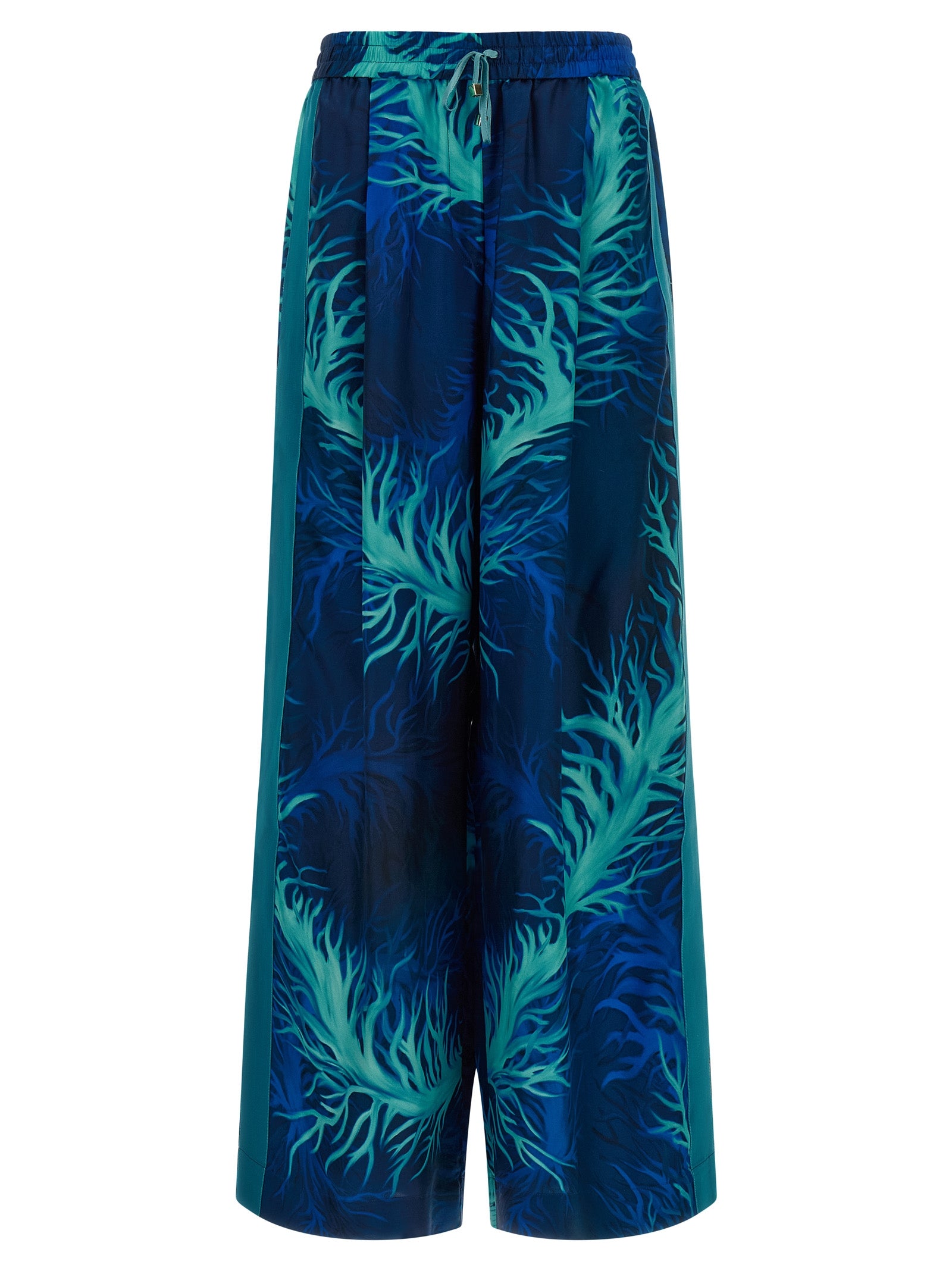 F.R.S. - FOR RESTLESS SLEEPERS Blue Silk Casual Pants