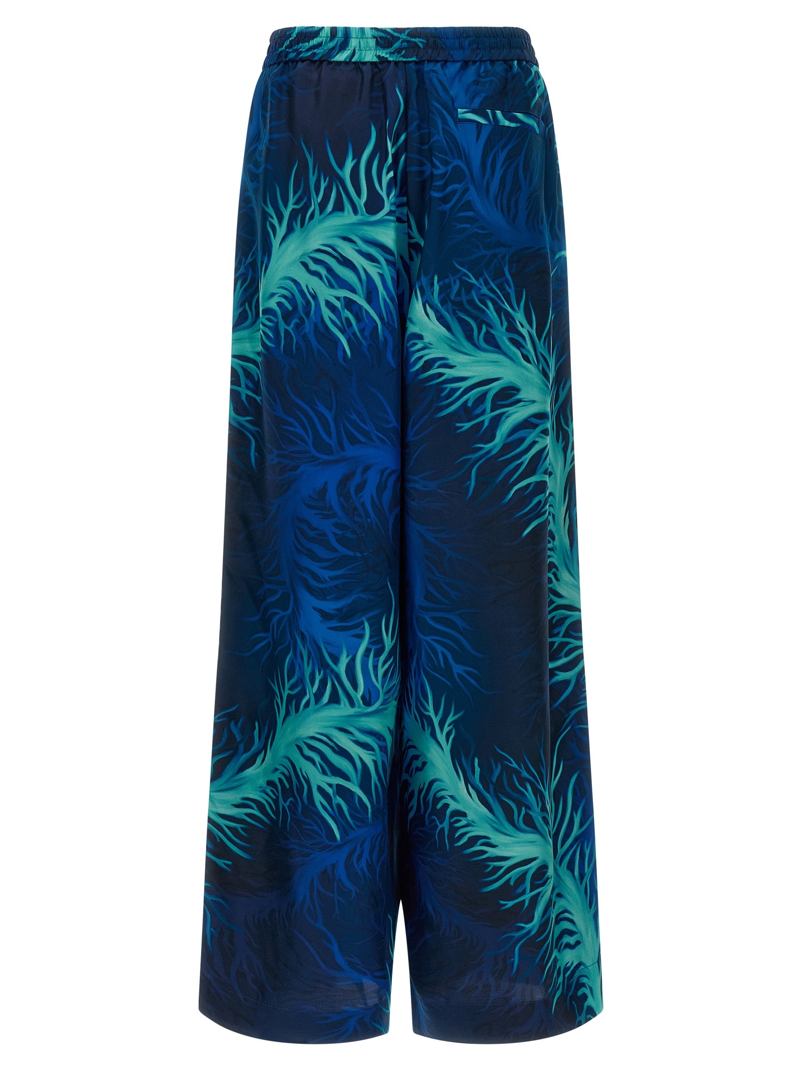 F.R.S. - FOR RESTLESS SLEEPERS Blue Silk Casual Pants