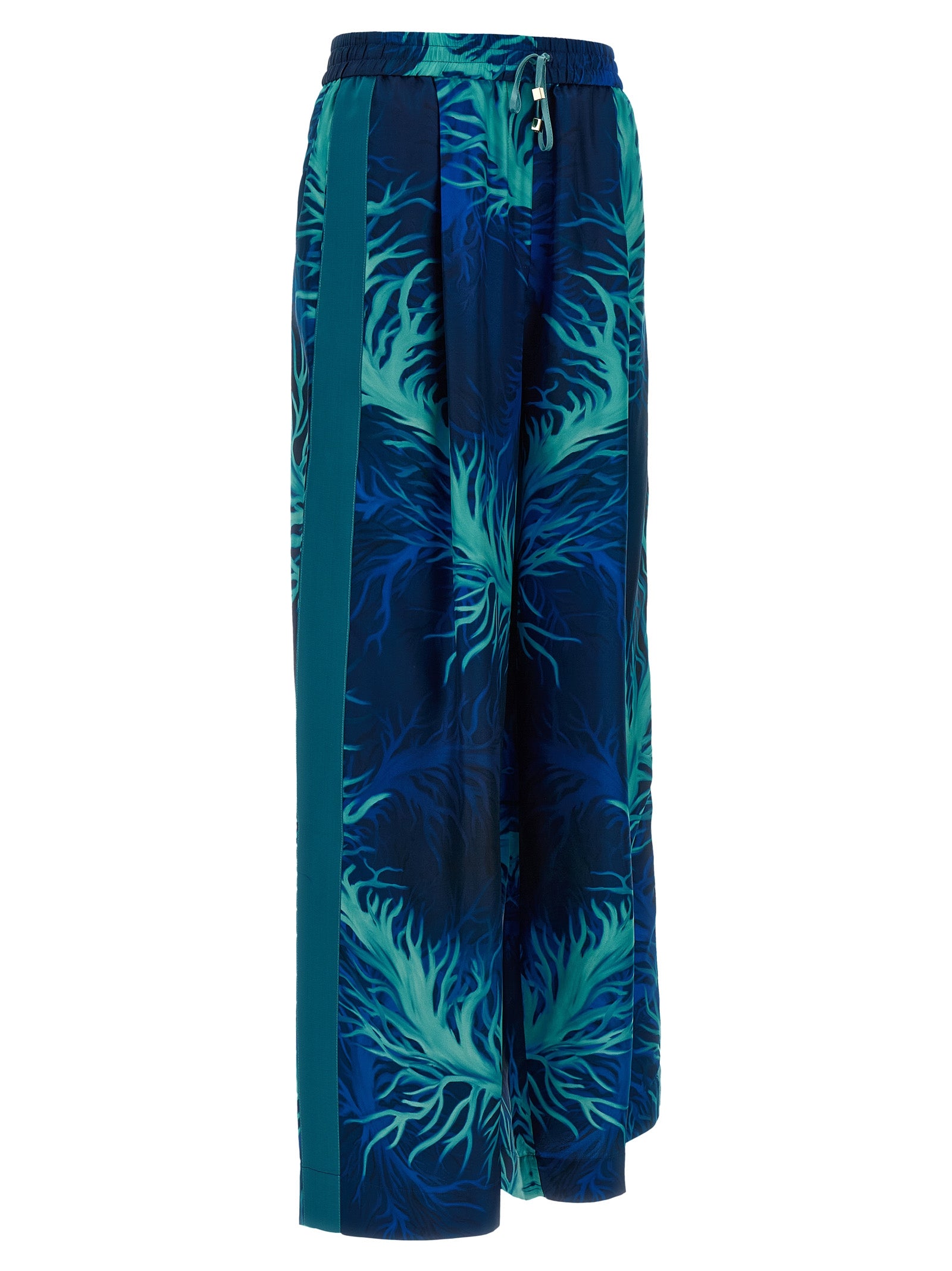 F.R.S. - FOR RESTLESS SLEEPERS Blue Silk Casual Pants