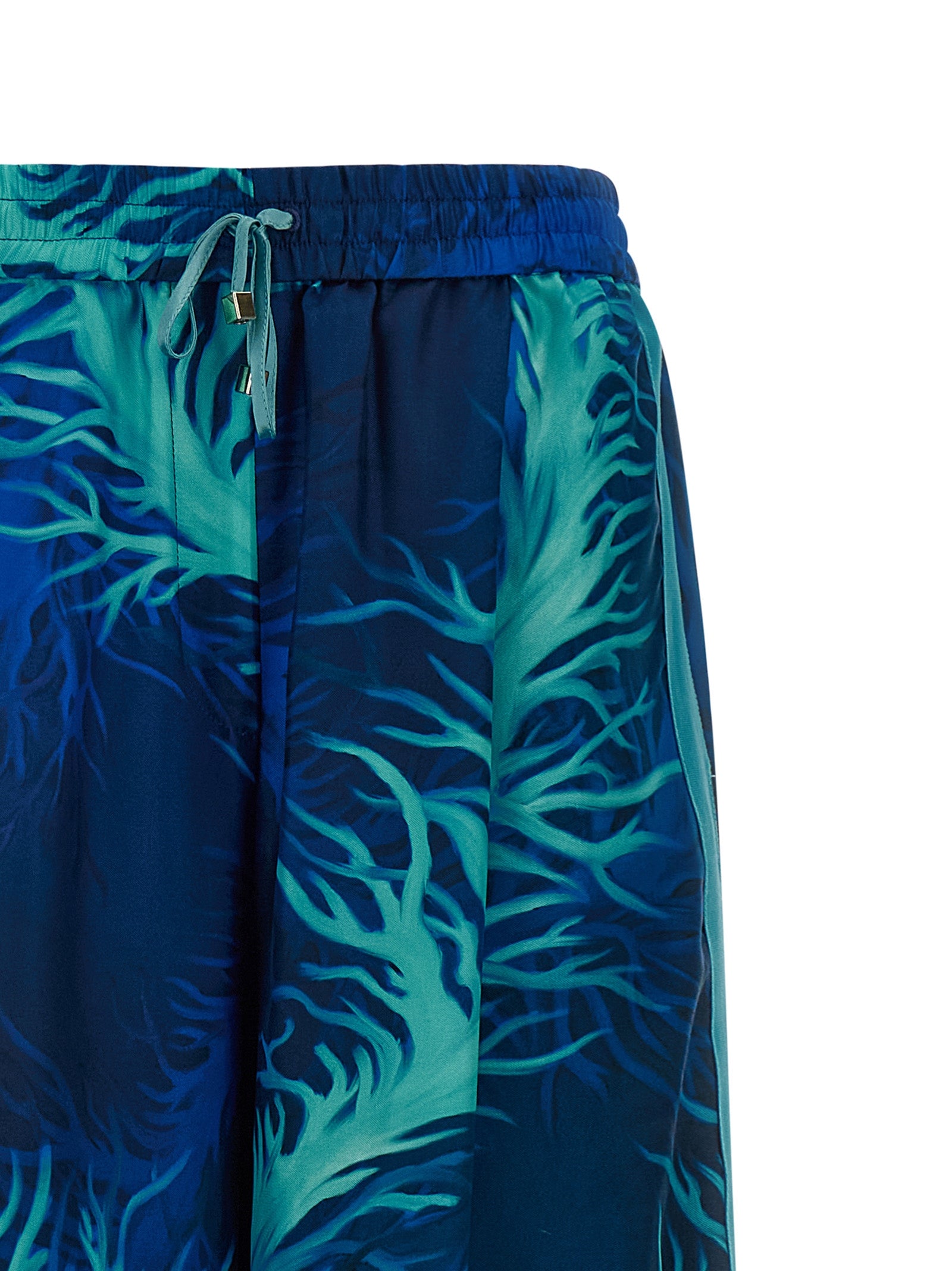 F.R.S. - FOR RESTLESS SLEEPERS Blue Silk Casual Pants