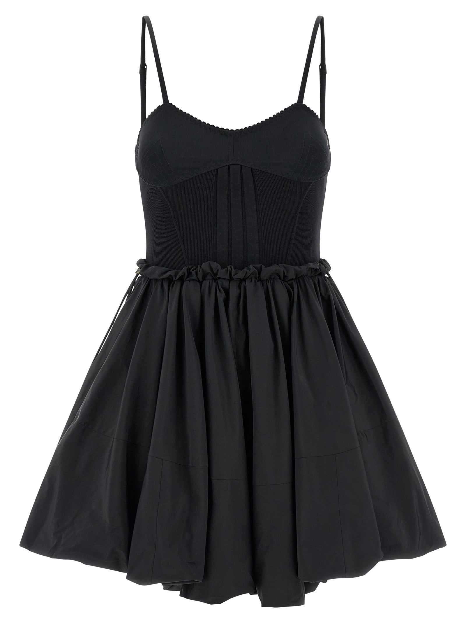 The Attico Black Polyamide Short Dress