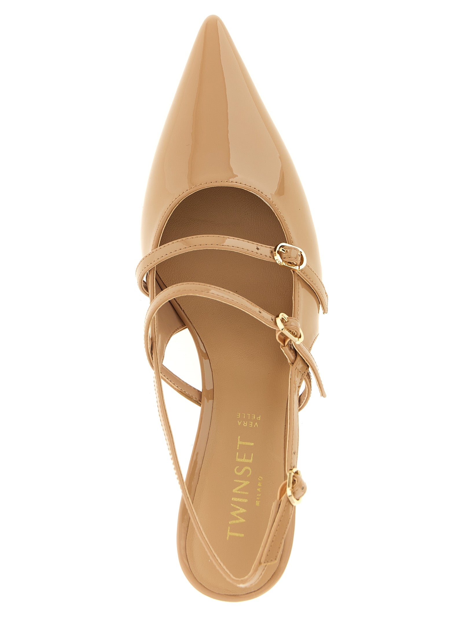 Twinset Beige Polyethylene Mid Heel Pumps
