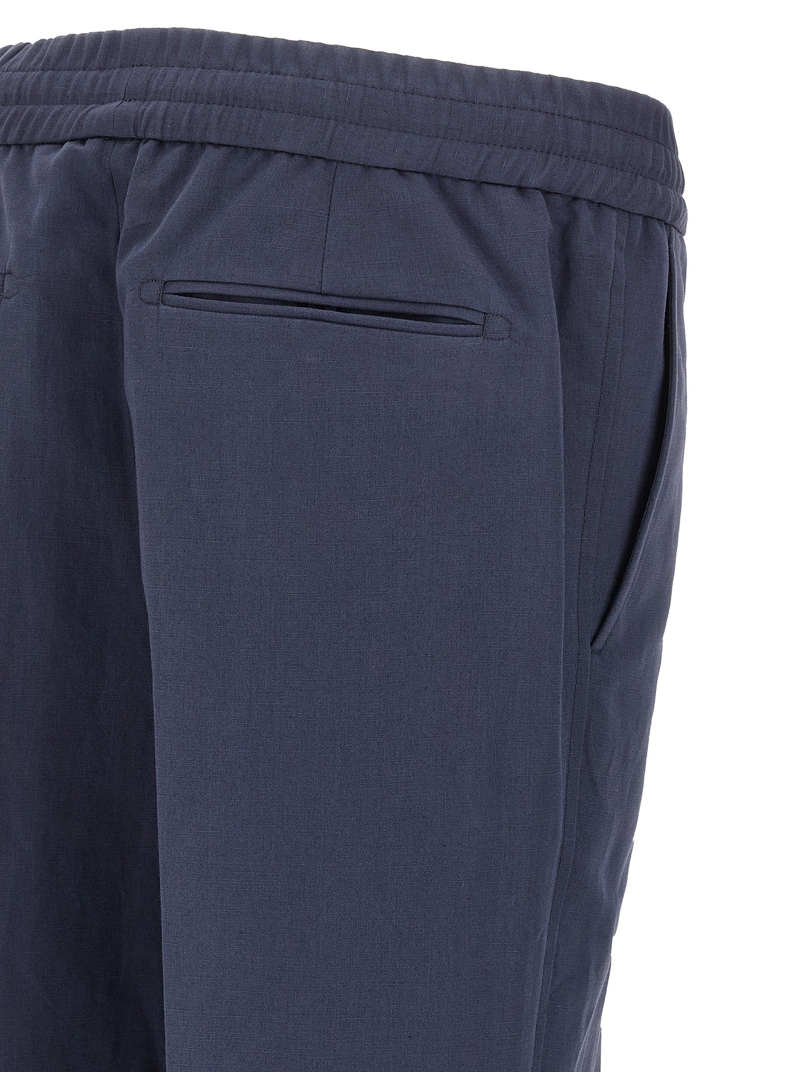 Brioni Blue Linen Casual Pants