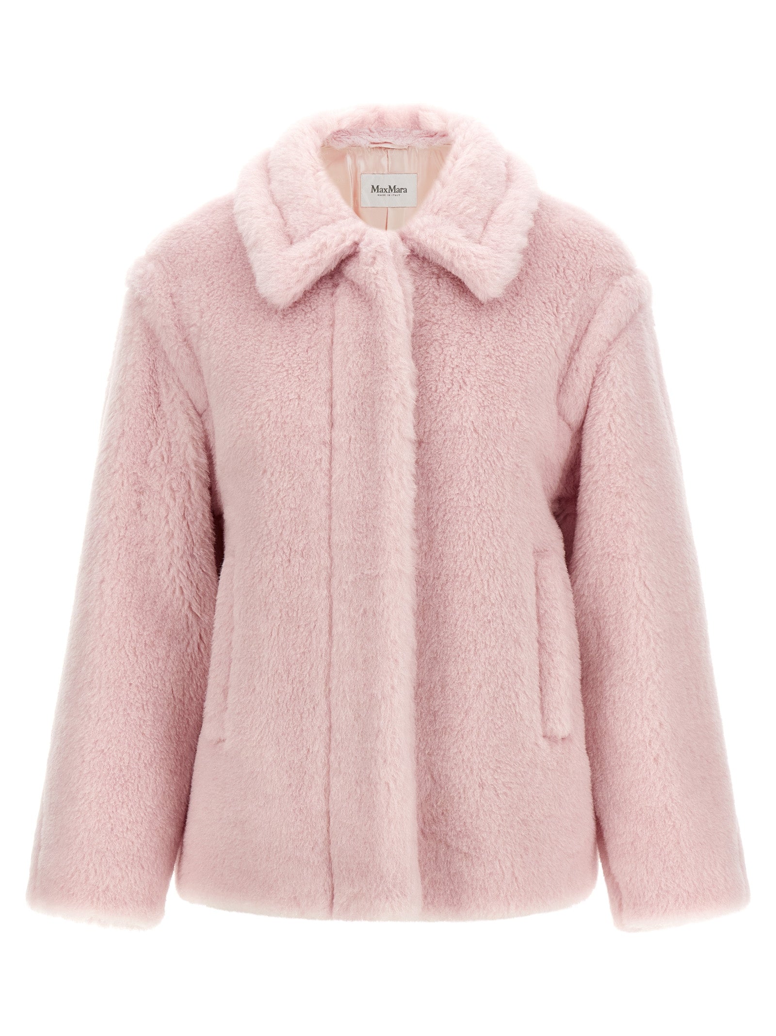 Max Mara Multicolor Alpaca Leather Coat