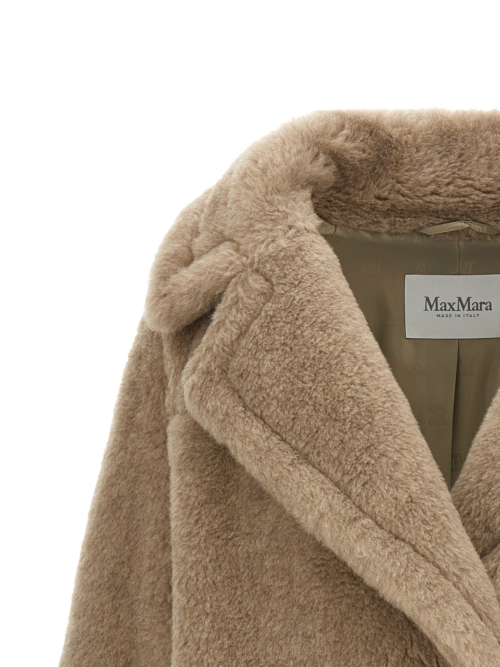 Max Mara Beige Alpaca Leather Coat