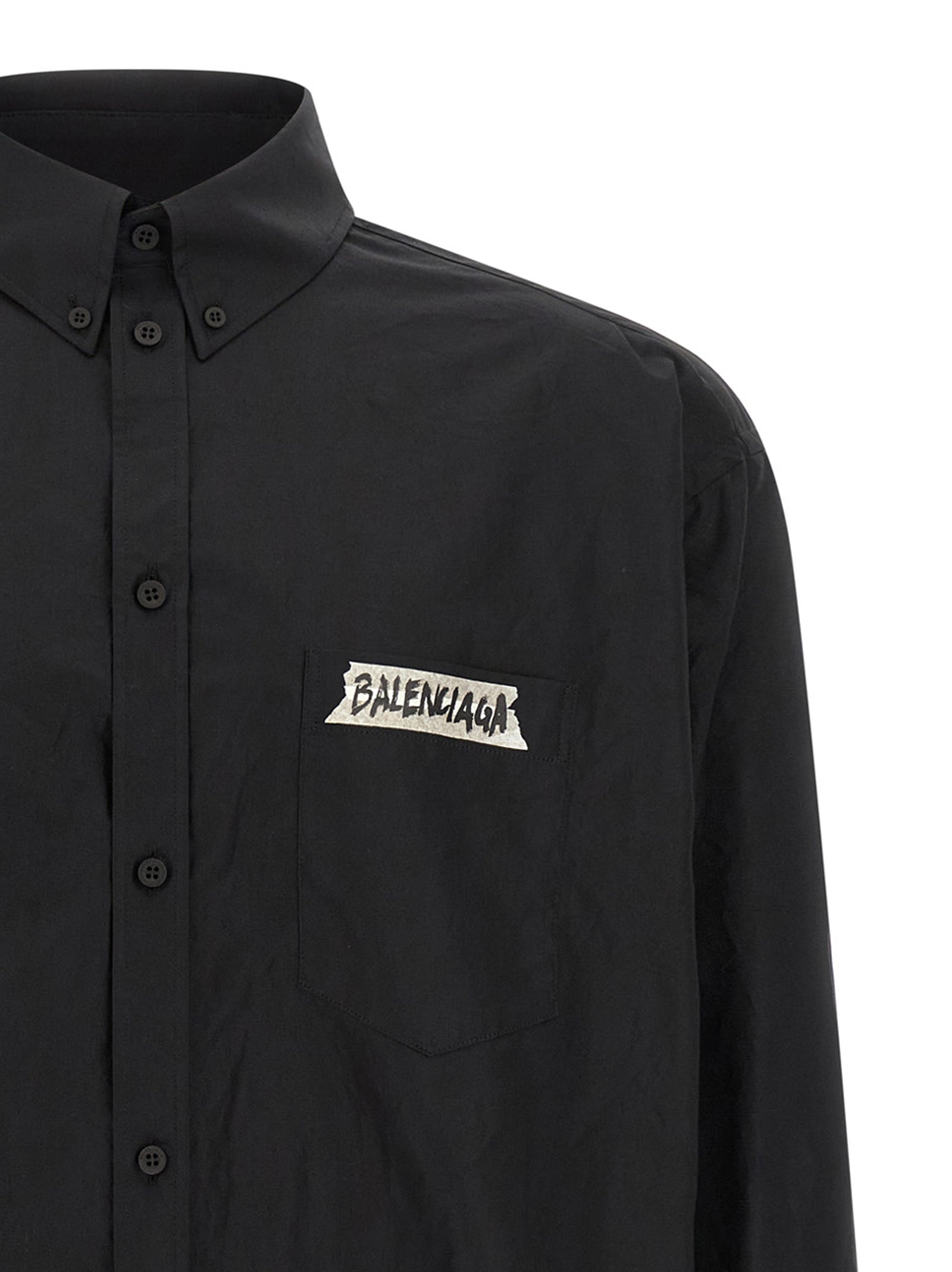 Balenciaga Black Cotton Blouse