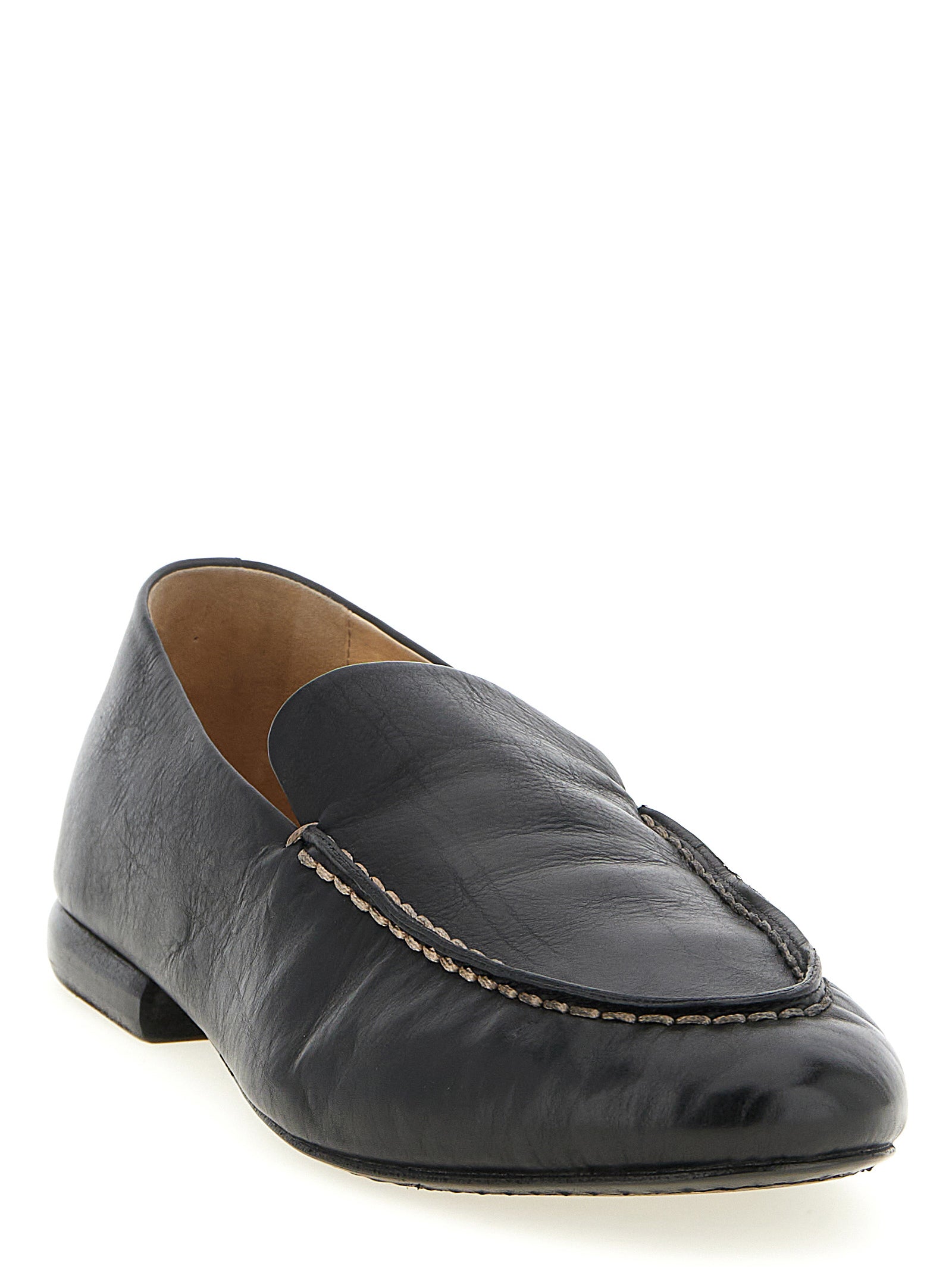 Marsell Black Calfskin Slip-On Loafers