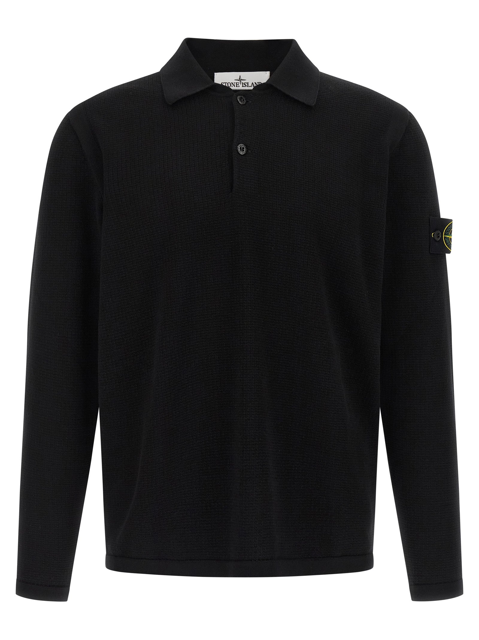 Stone Island Black Cotton Polo Shirt