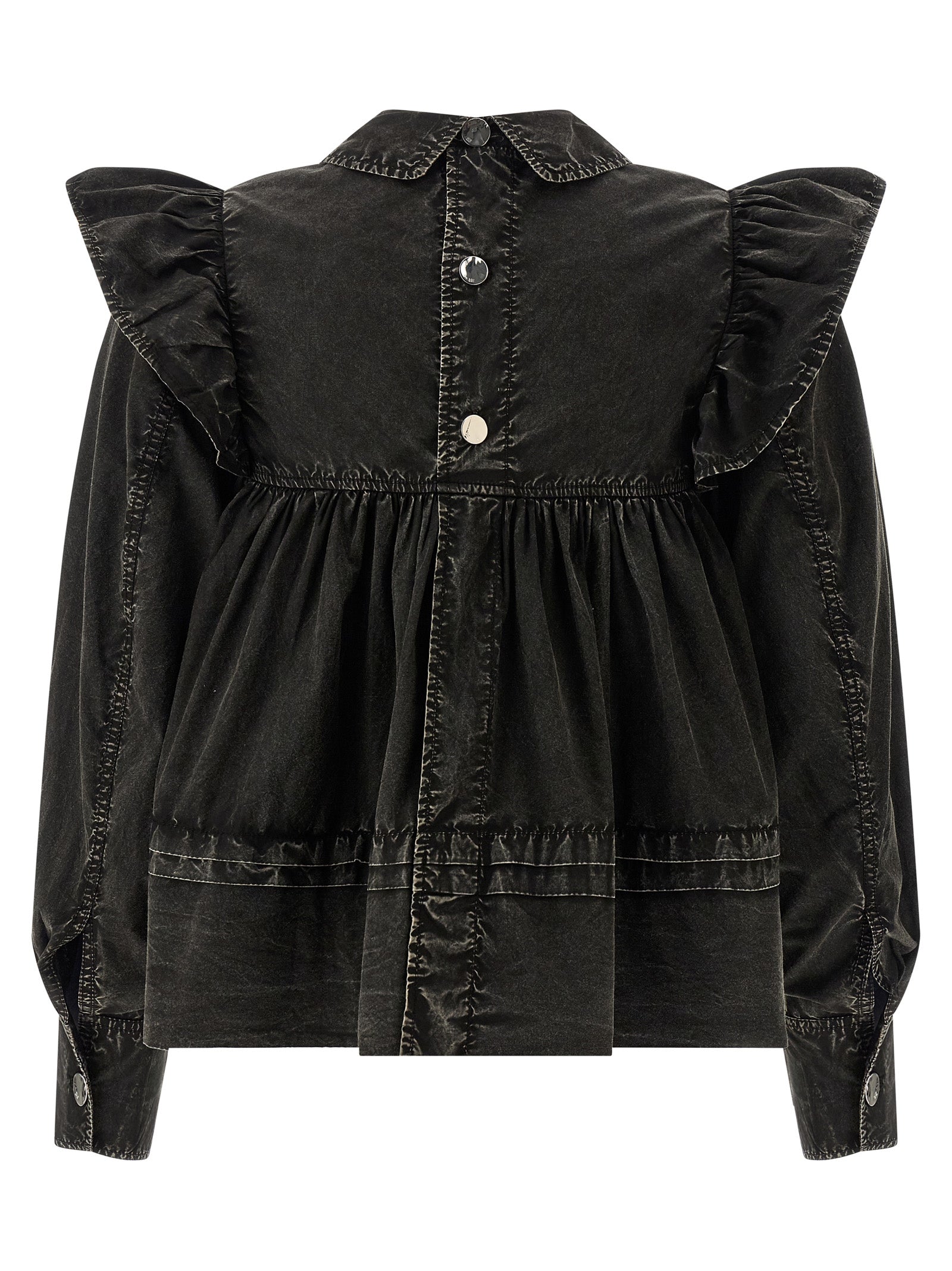 Ganni Black Organic Cotton Blouse