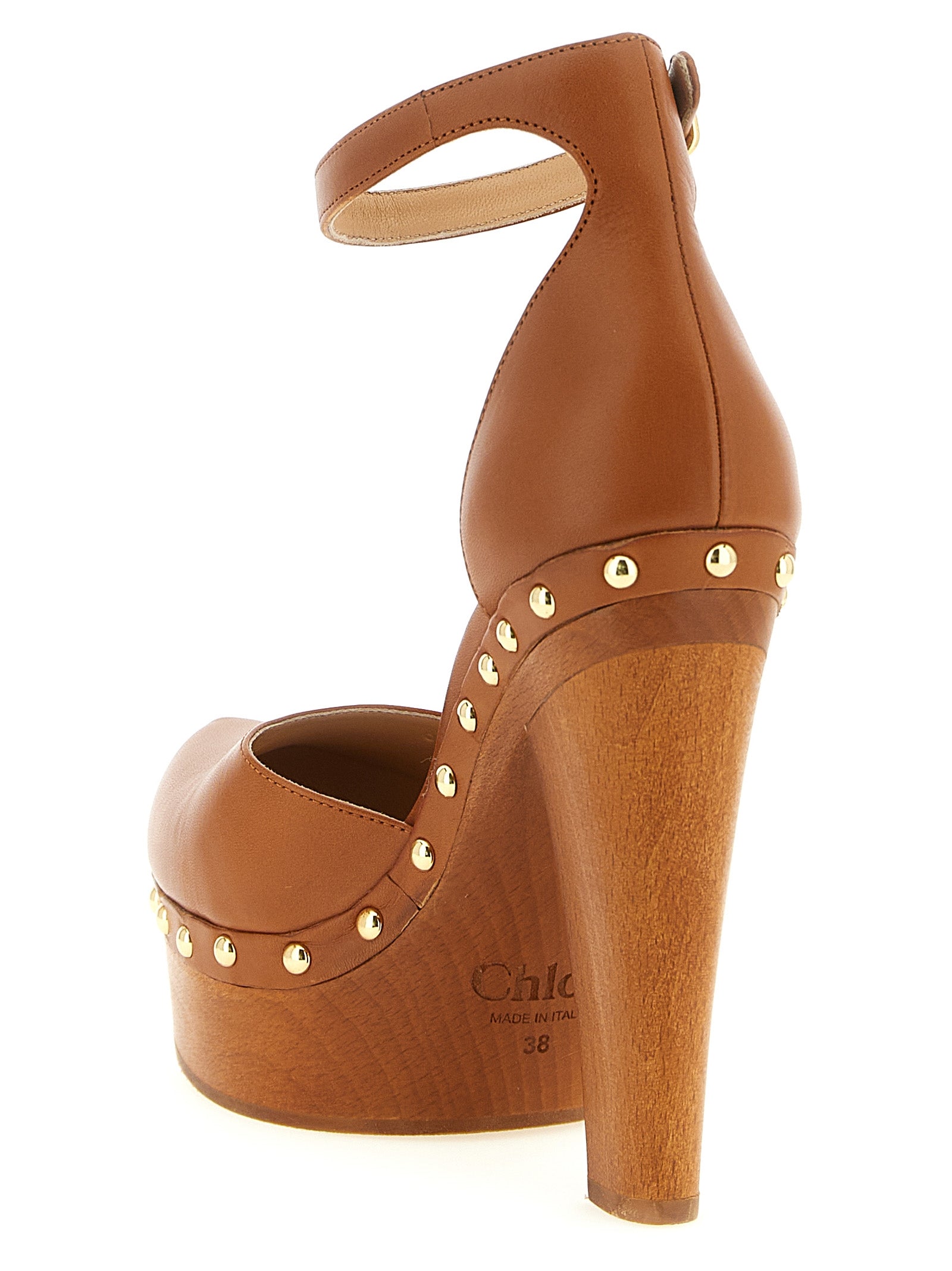 Chloé Brown Lamb Leather High Heel Pumps
